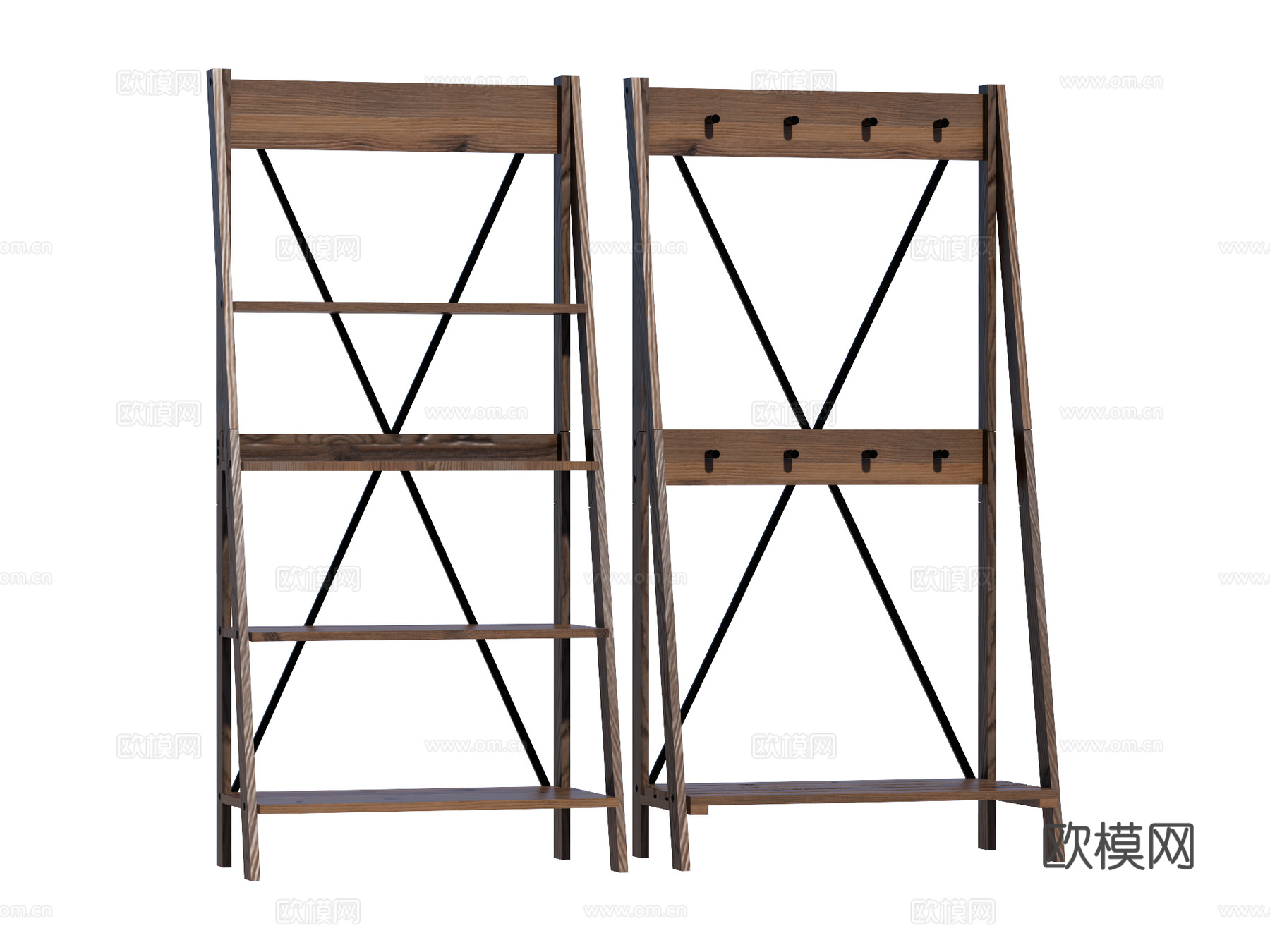 现代置物架装饰架su模型