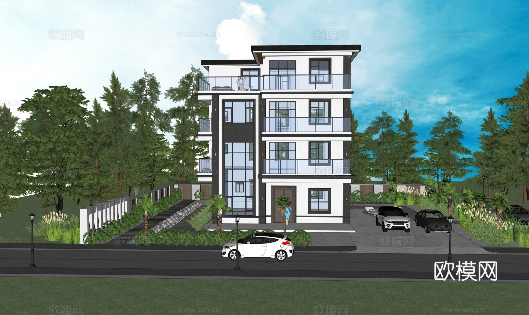 现代别墅su模型su模型