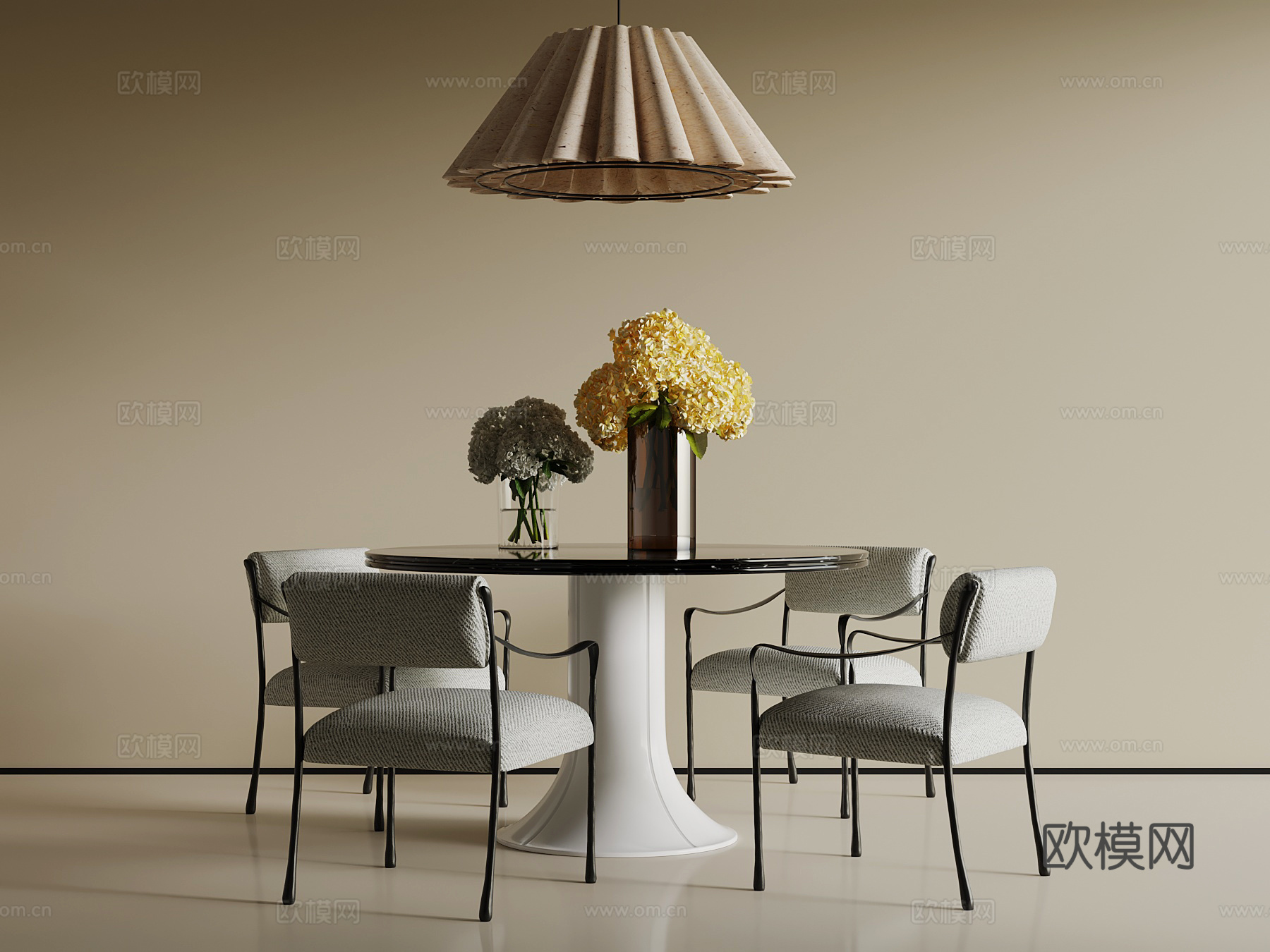 现代餐桌椅su模型