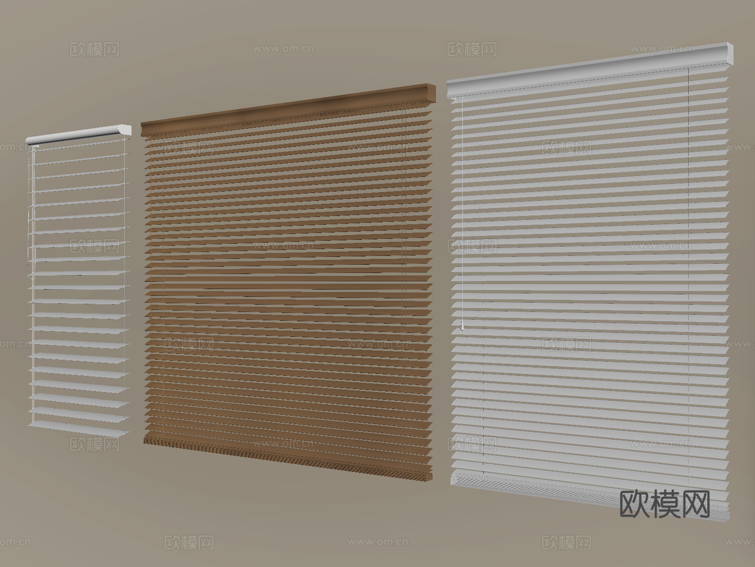 新中式窗帘 卷帘 竹帘 百叶帘su模型