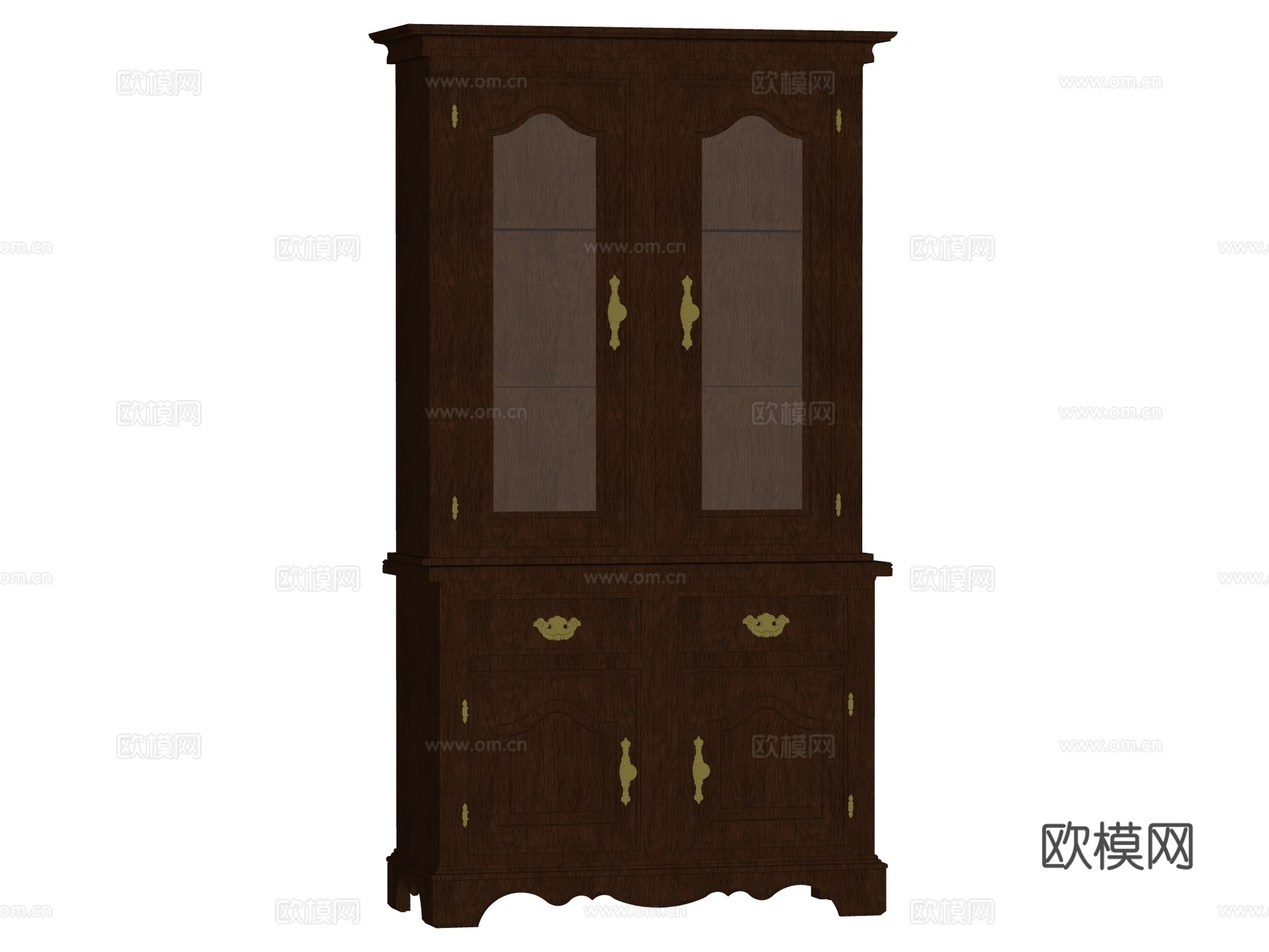 复古欧式边柜装饰柜储物柜su模型