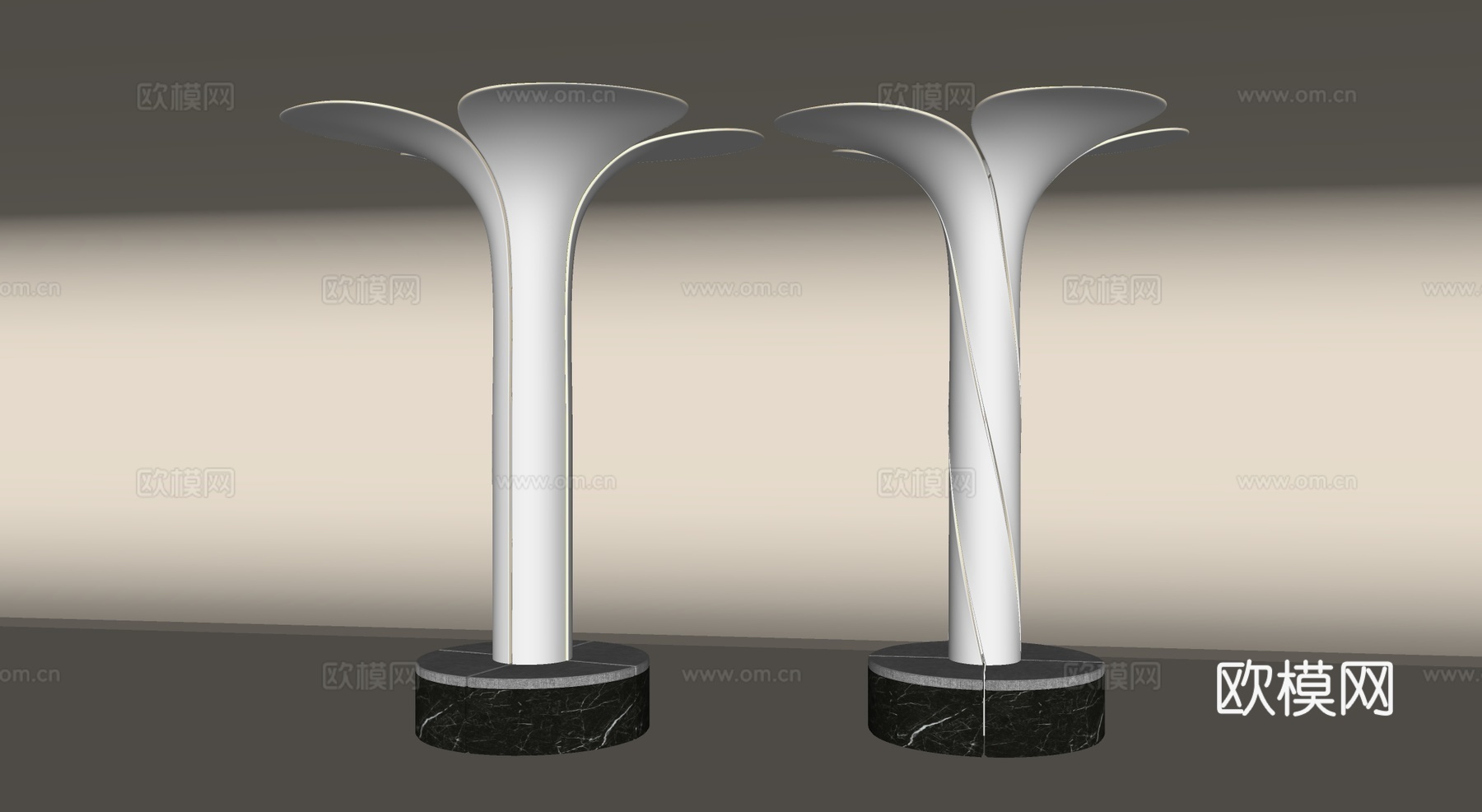 现代简约艺术落装饰灯 商场灯光构件 花瓣造型 流线型灯体 大su模型