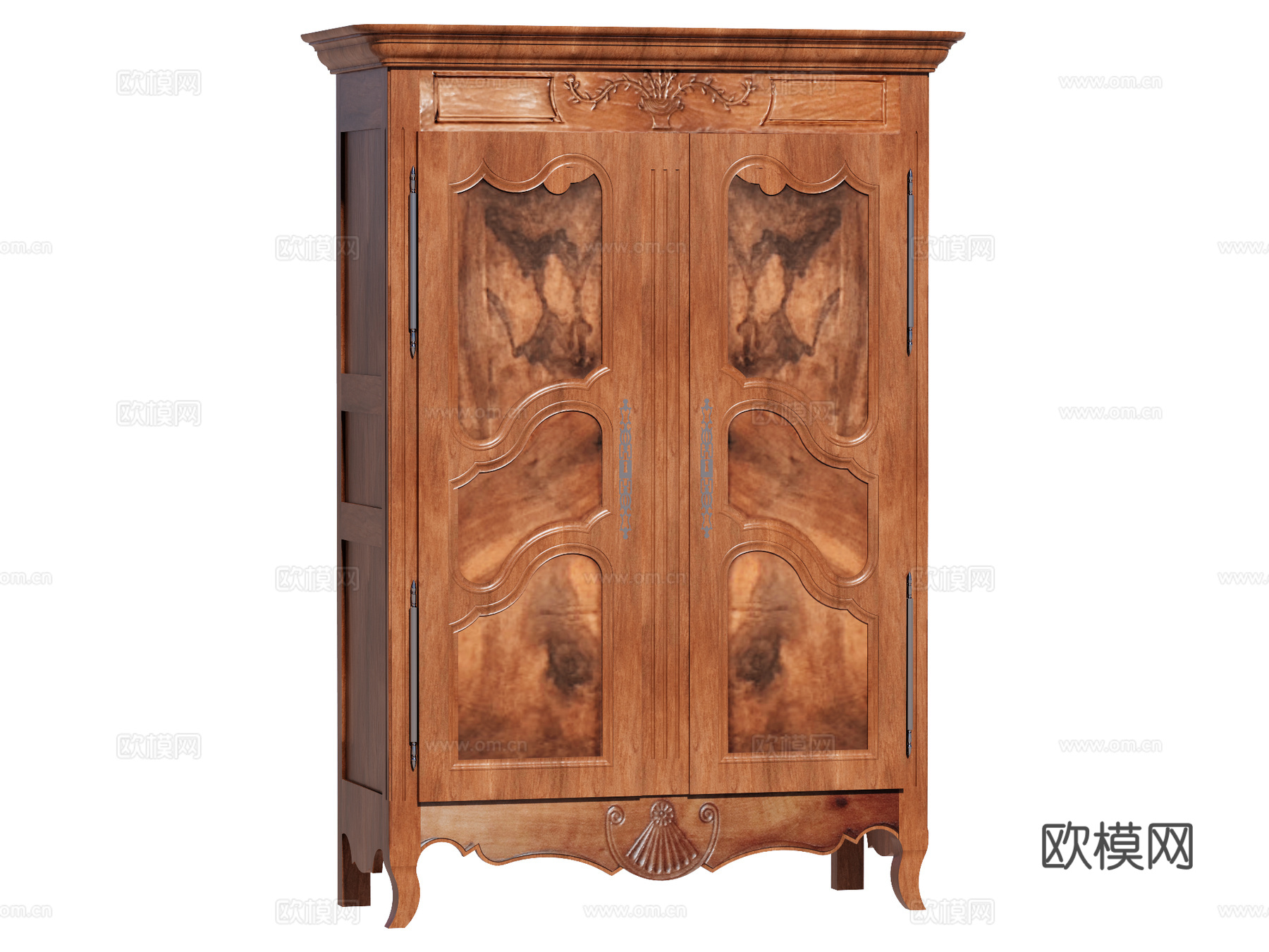 复古边柜装饰柜储物柜su模型