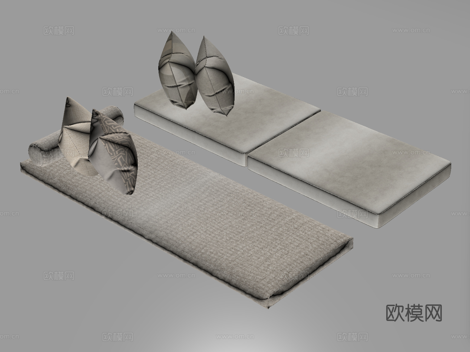 现代坐垫 飘窗垫 沙发垫su模型