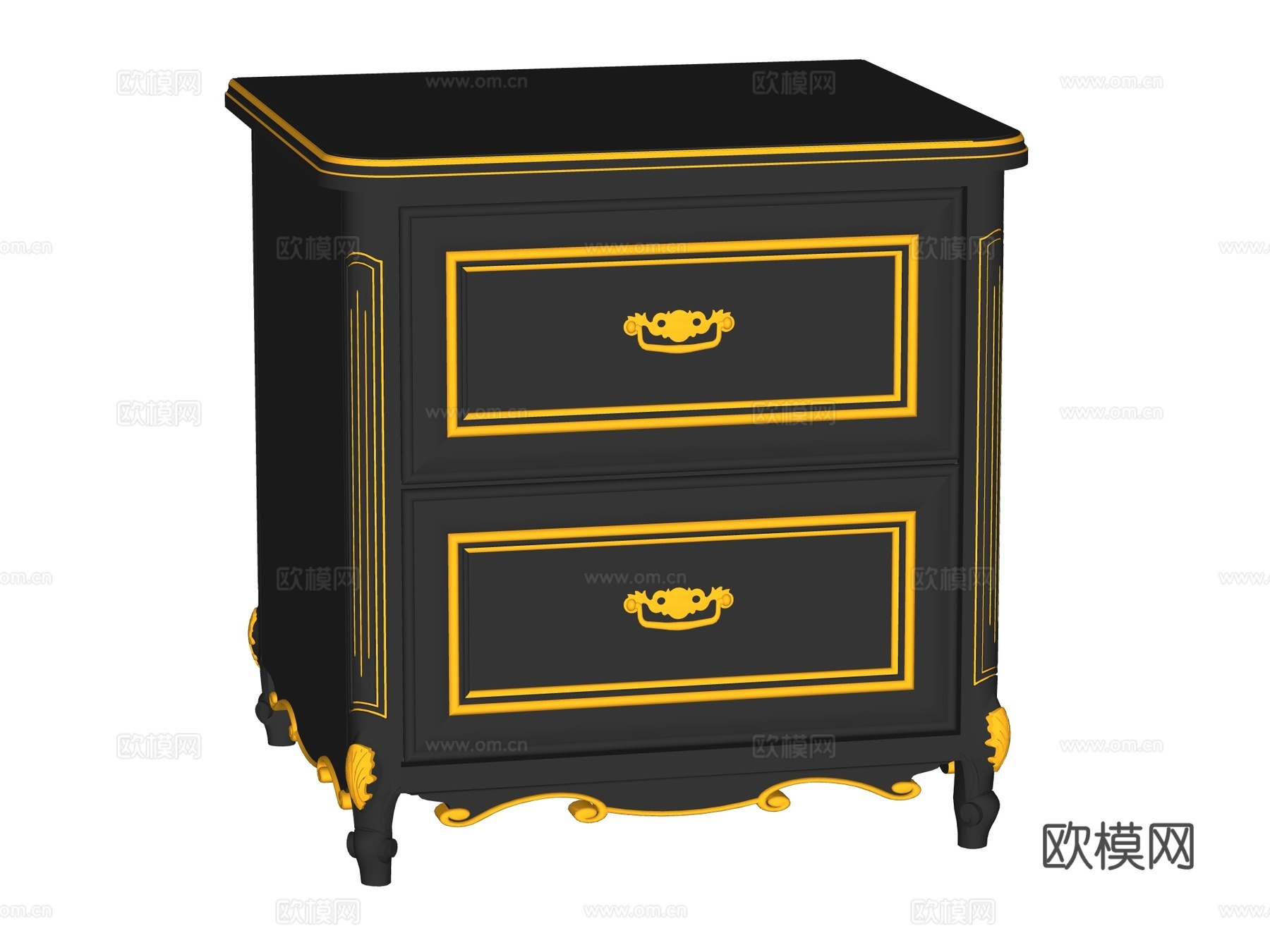 欧式床头柜装饰柜角几边几su模型
