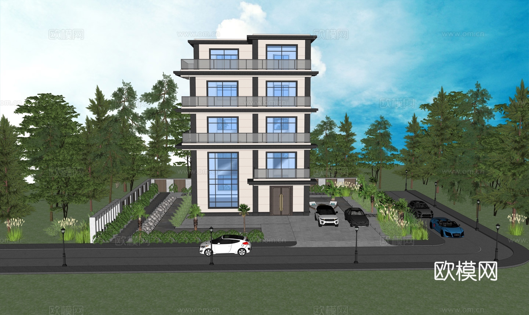 现代别墅su模型su模型