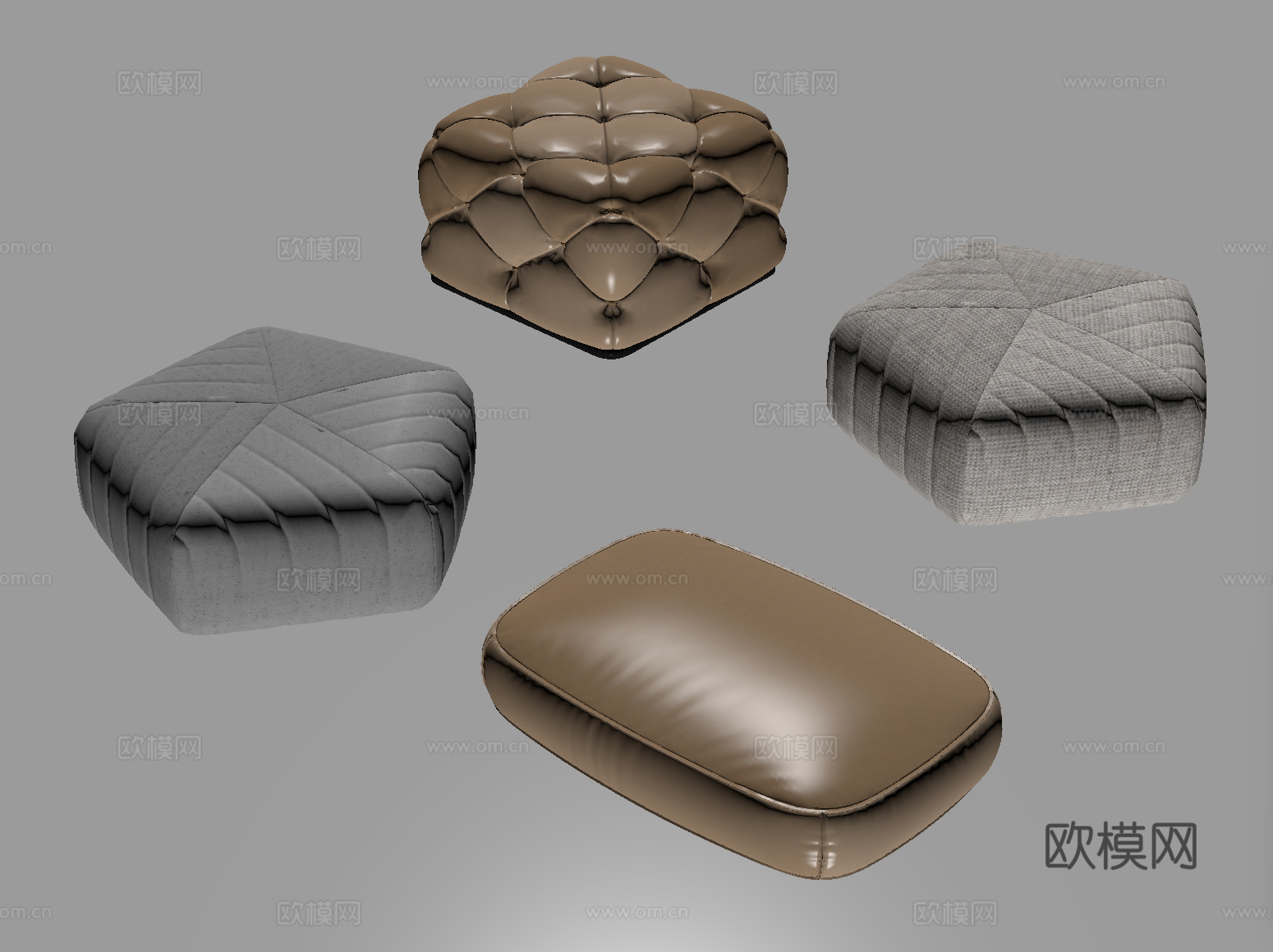 现代坐垫 沙发凳脚踏su模型