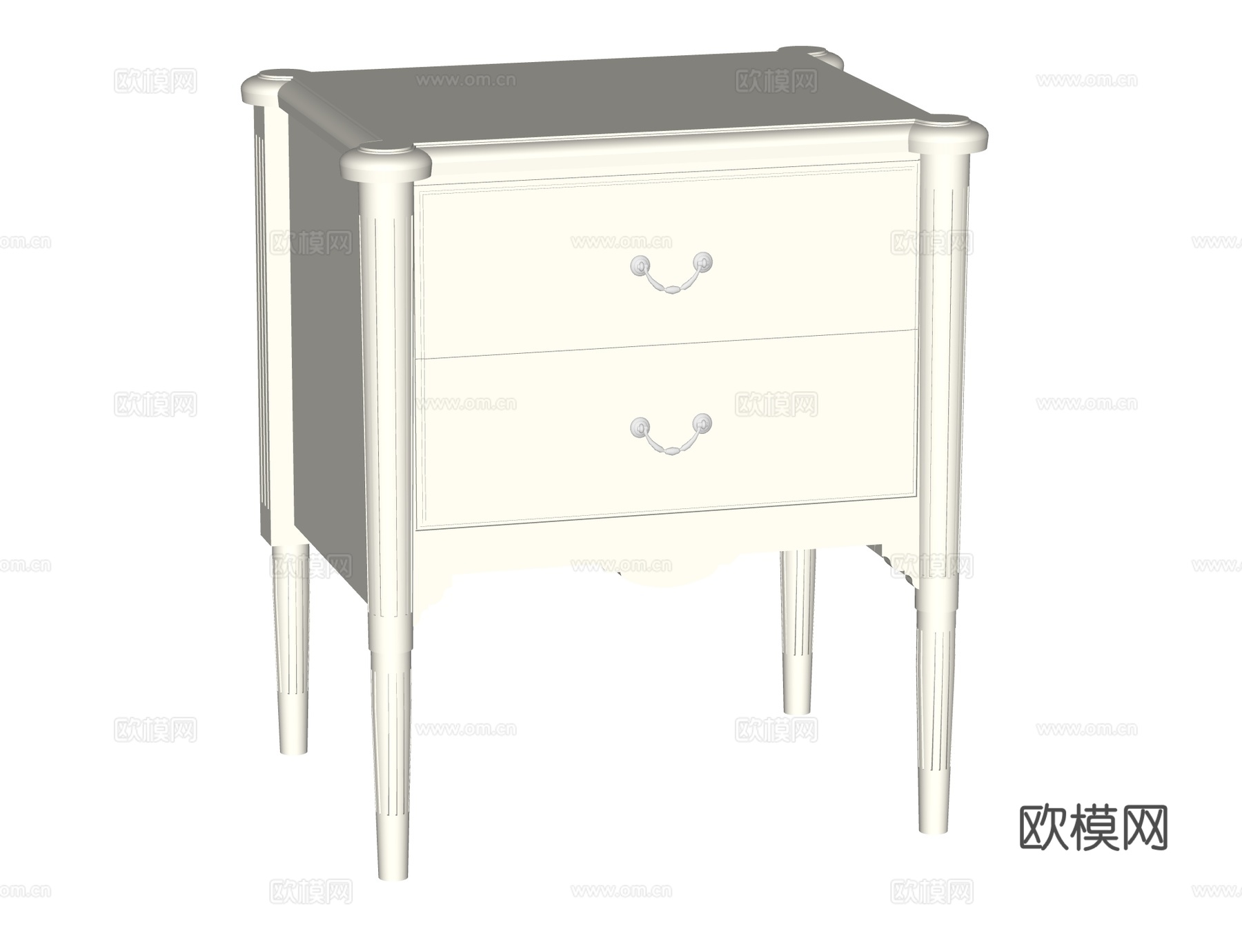 欧式床头柜装饰柜角几边几su模型