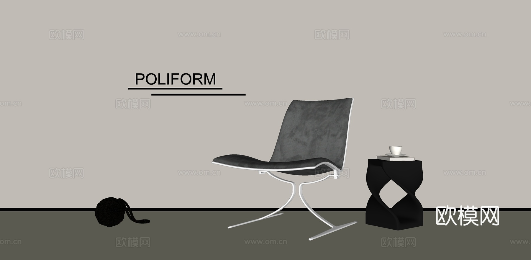 休闲椅懒人沙发书椅su模型su模型