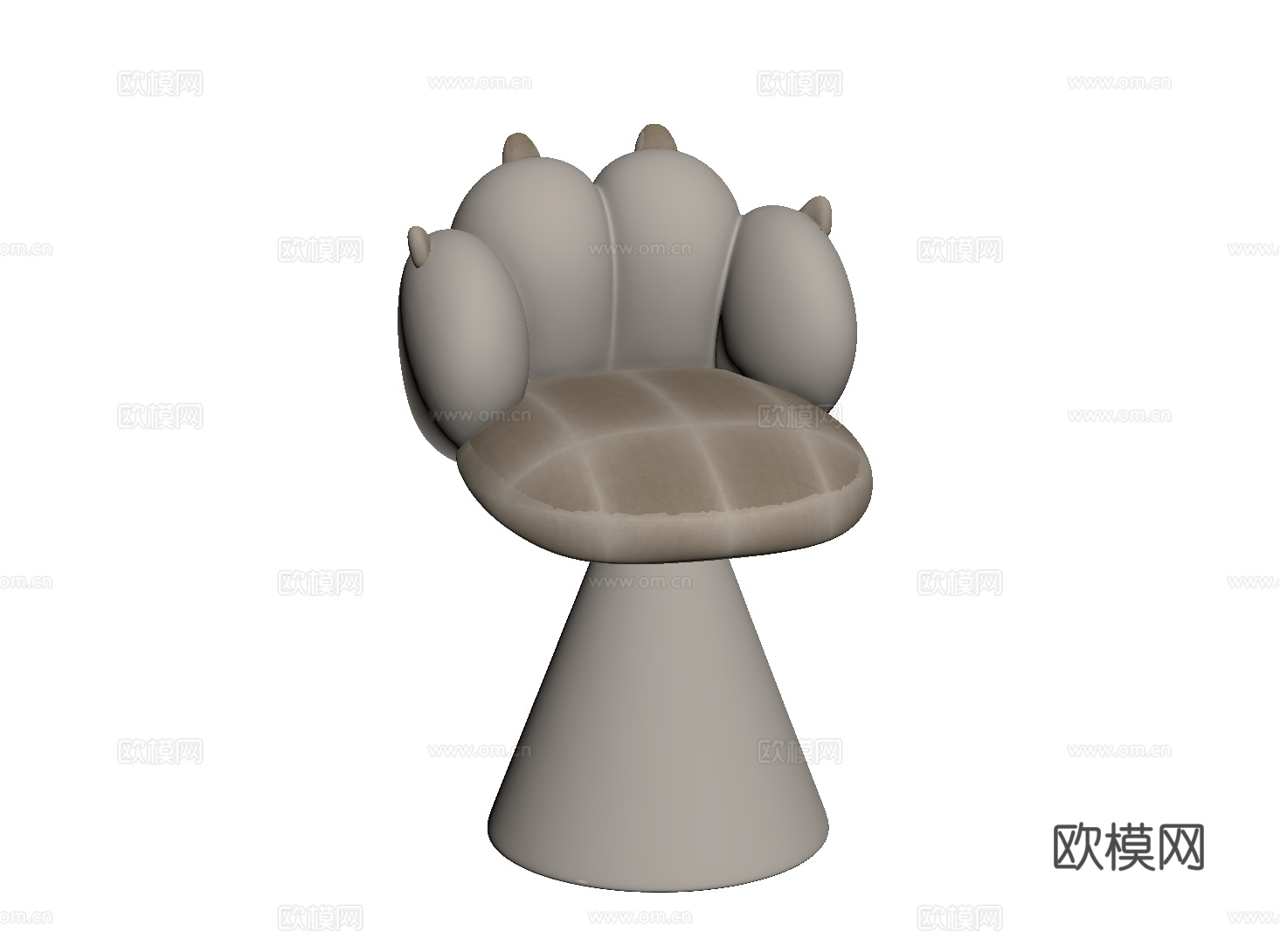 奶油风化妆椅 梳妆椅 休闲椅 化妆凳su模型