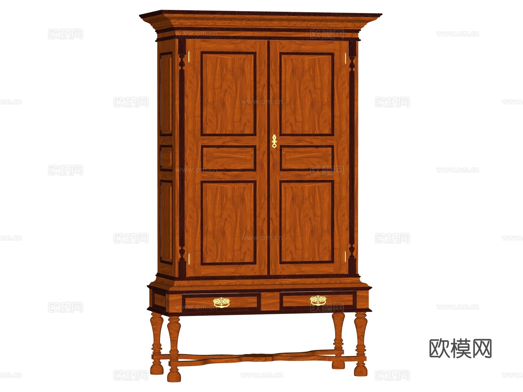 中古侘寂复古边柜装饰柜储物柜su模型