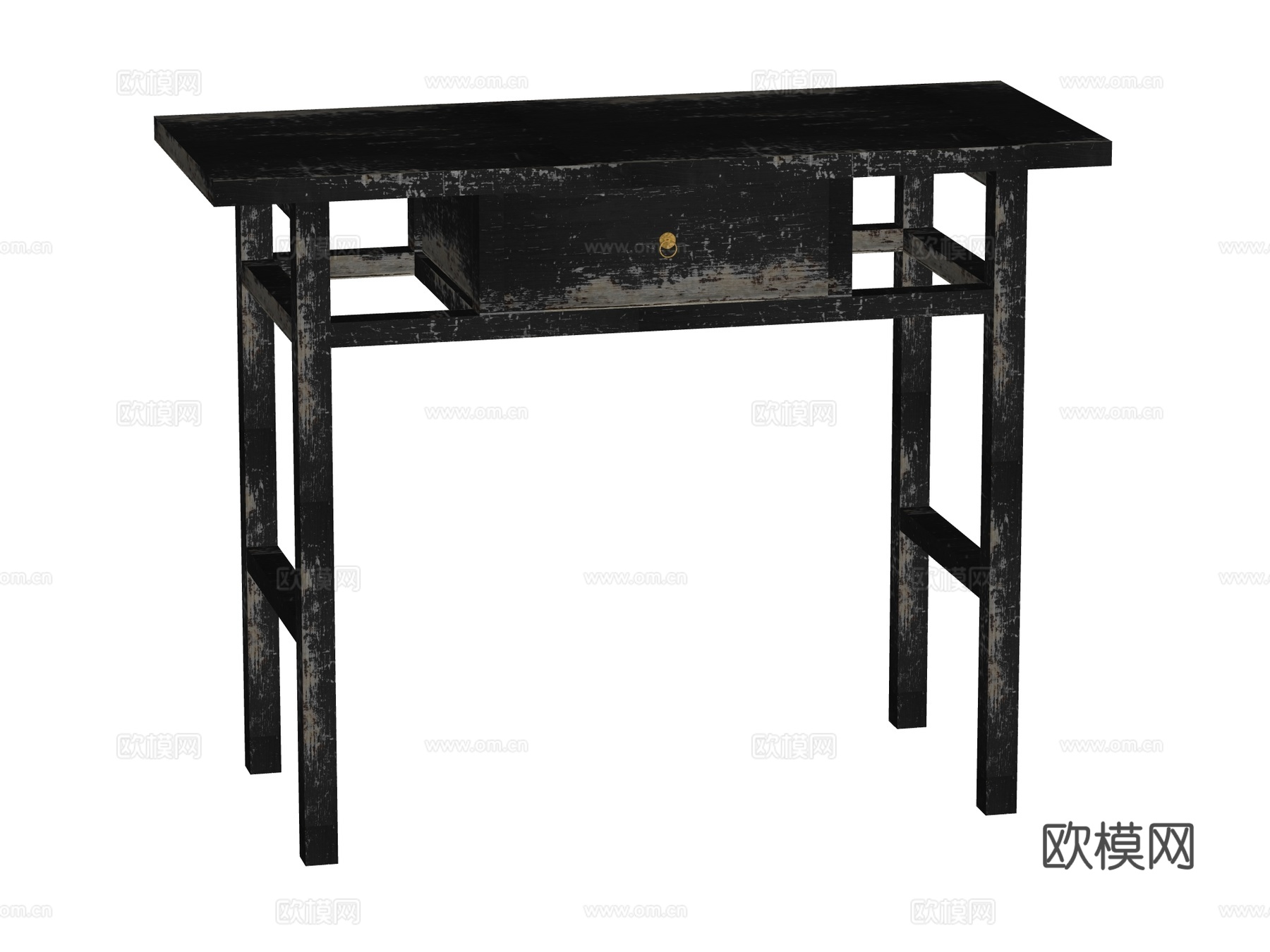 侘寂复古老旧家具端景台案台条案su模型