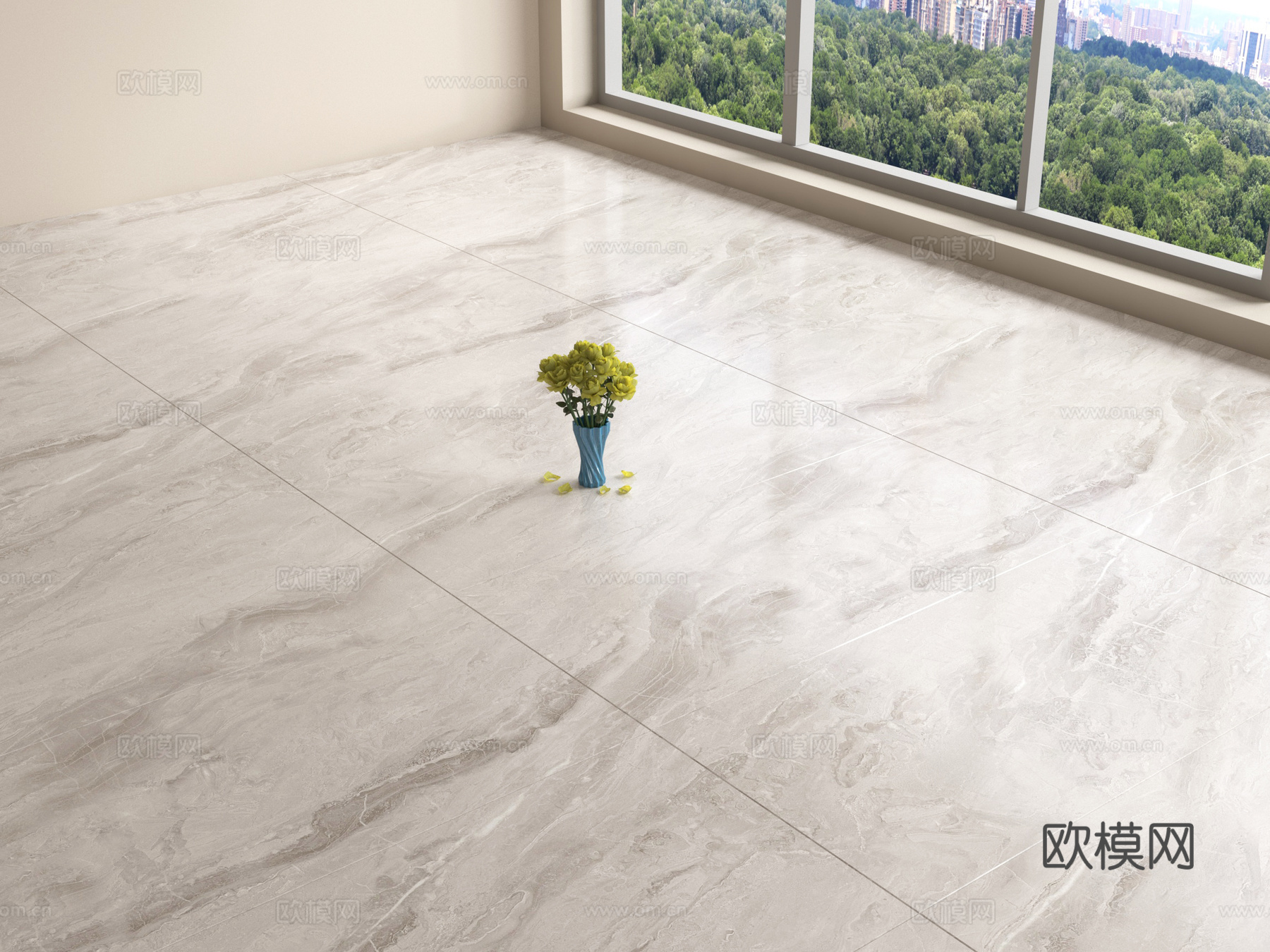 现代地砖 柔光砖 灰色地砖su模型