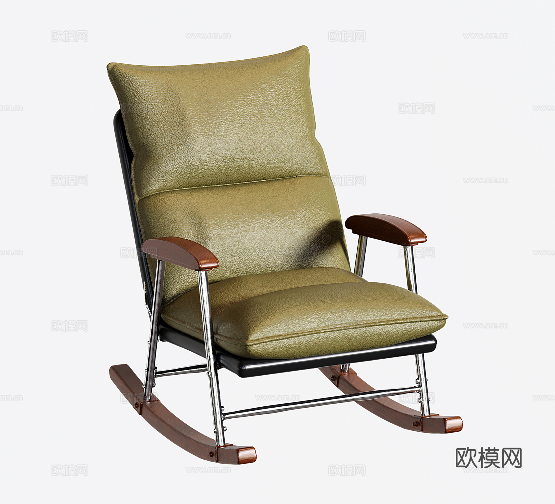 复古摇椅 中古休闲椅 摇摇椅 单人沙发su模型