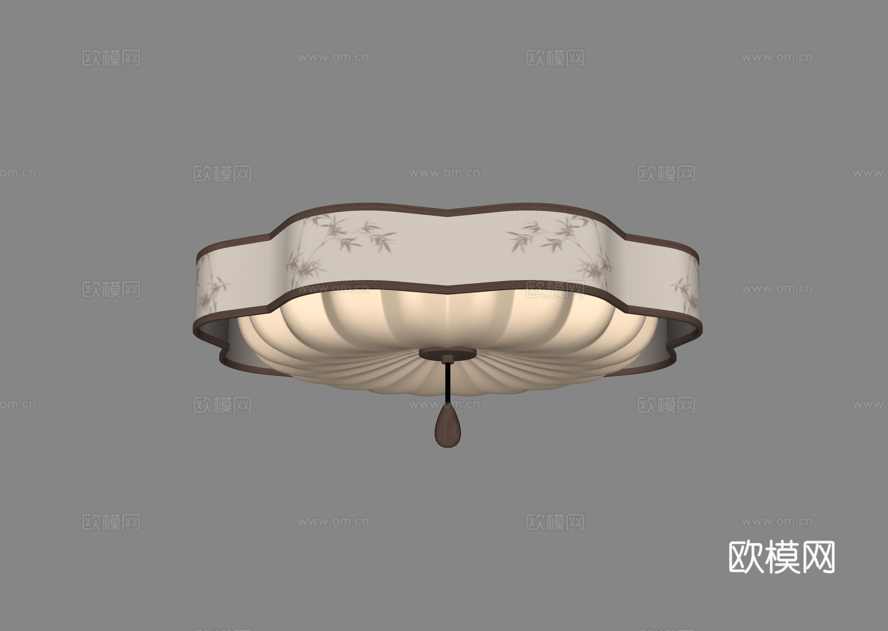 新中式吸顶灯su模型