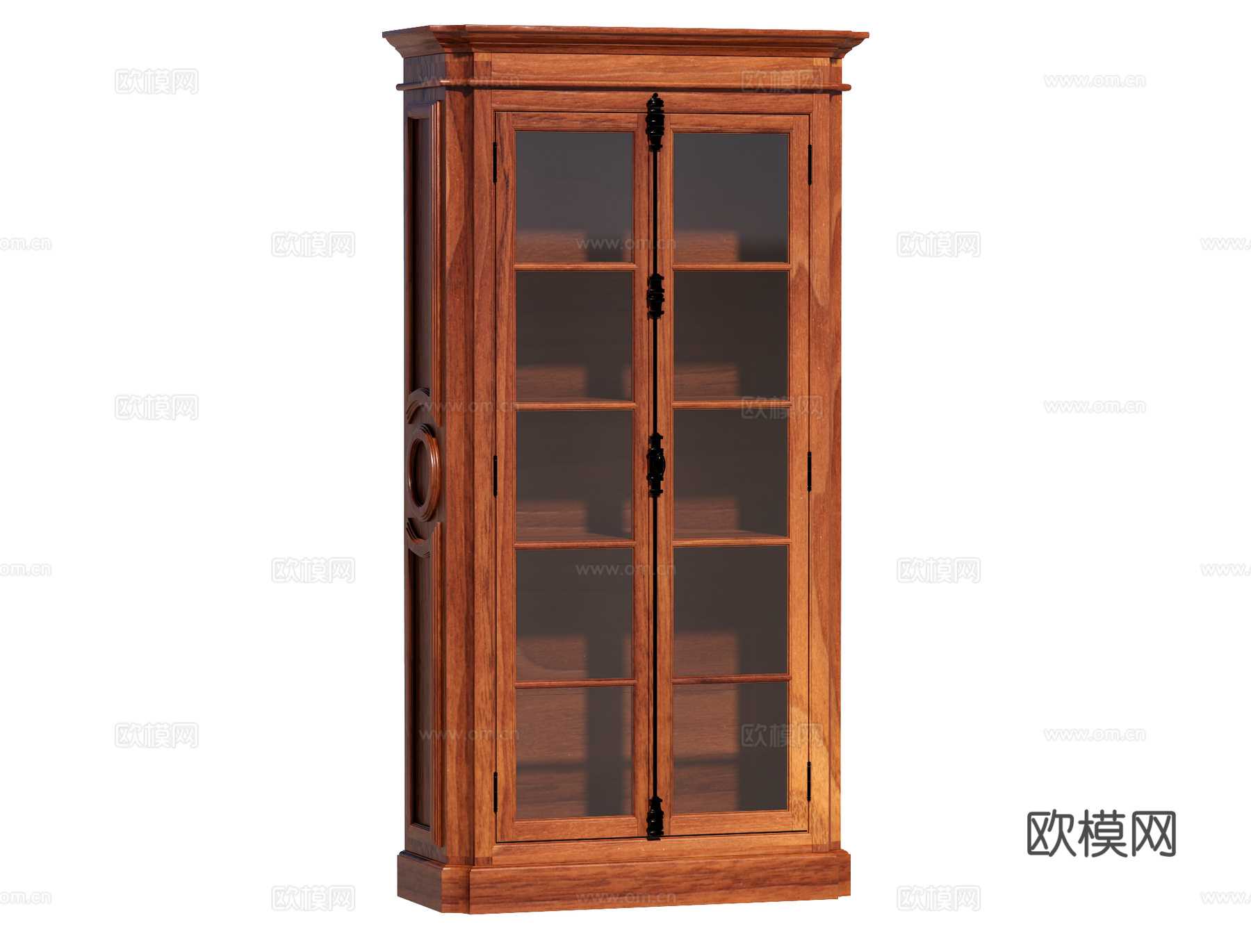 复古中古边柜装饰柜开放柜储物柜su模型下载（渲染图1）