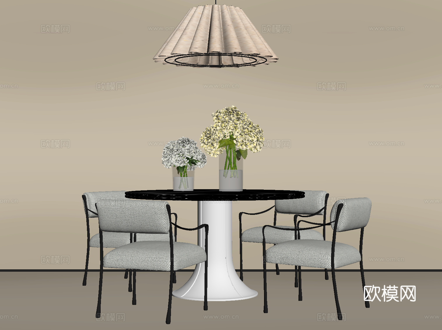 现代餐桌椅su模型