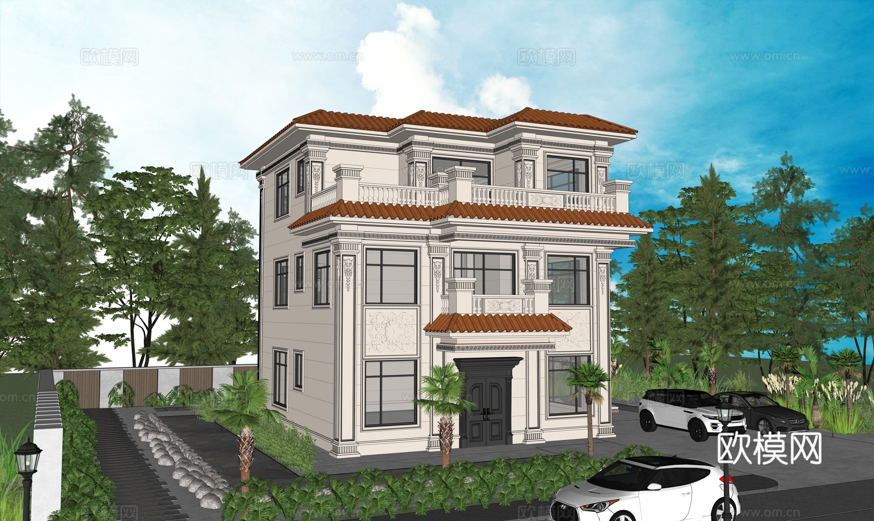 欧式别墅su模型su模型