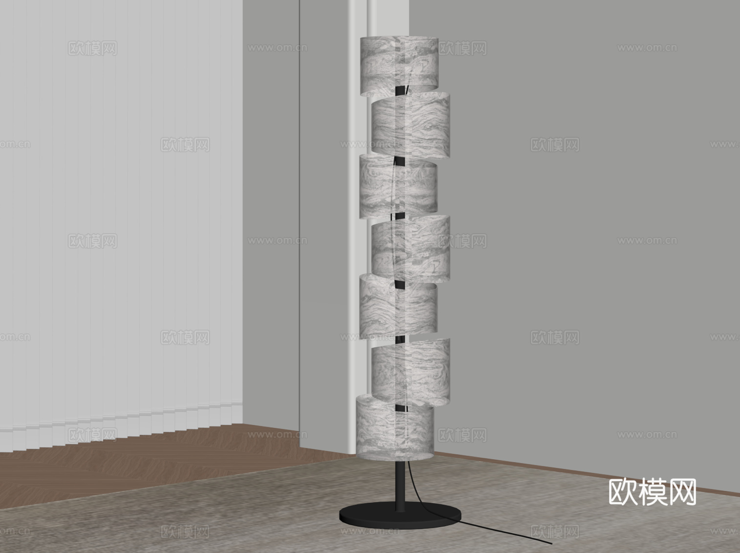意式落地灯su模型