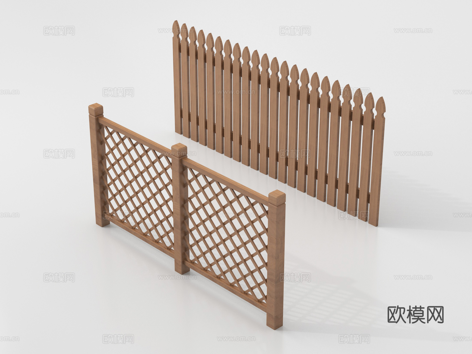 新中式栅栏 护栏栏杆 围栏防护栏 花格栏杆su模型