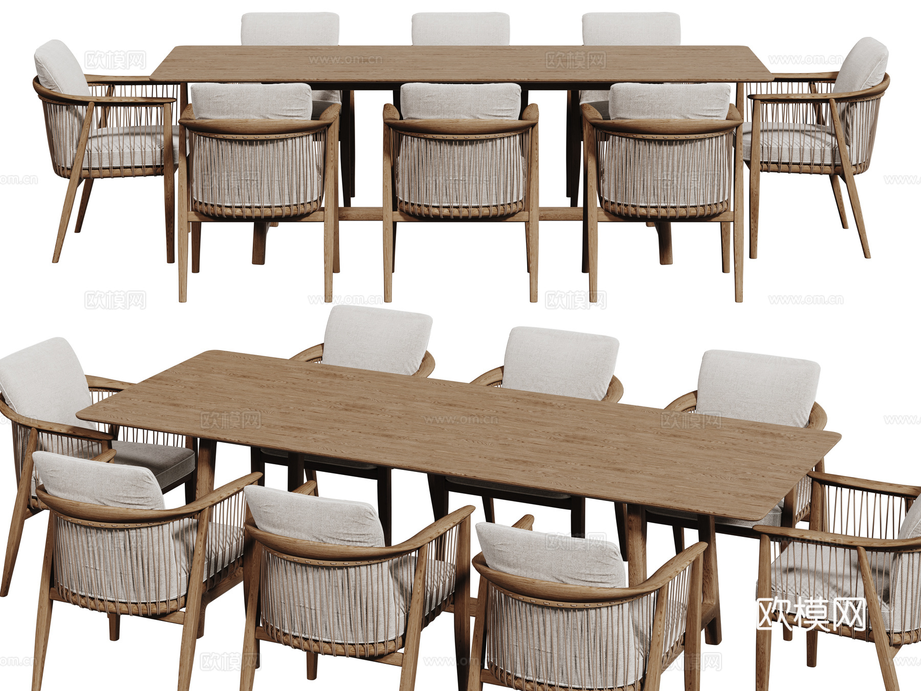 中古桌椅组合 餐桌组合 茶桌椅 长桌 休闲桌椅su模型