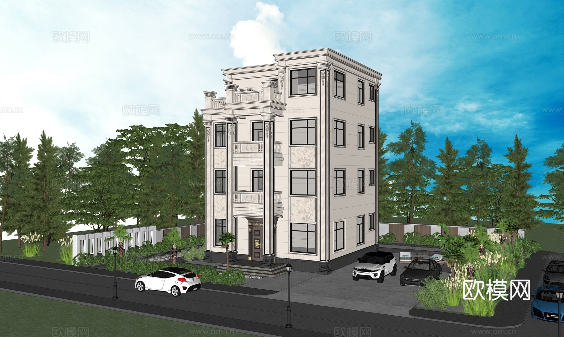 欧式别墅su模型su模型