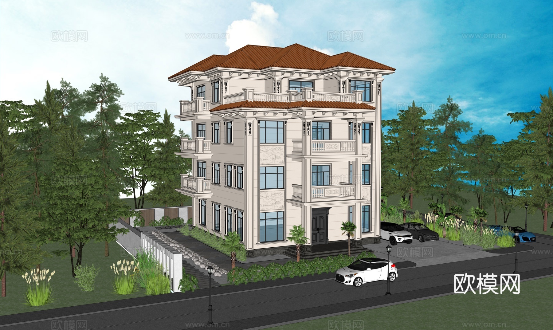 欧式别墅su模型su模型
