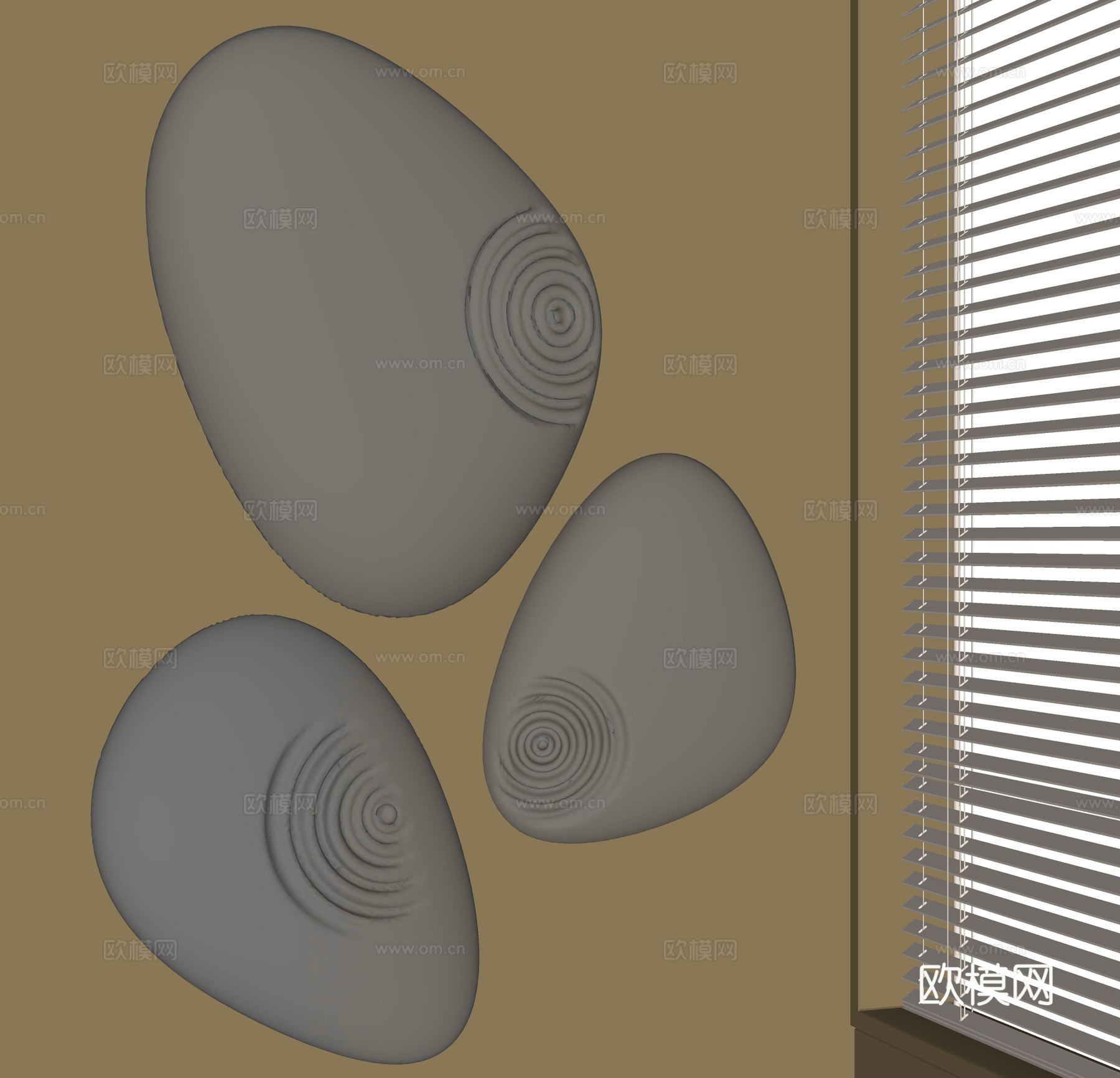 现代墙饰su模型