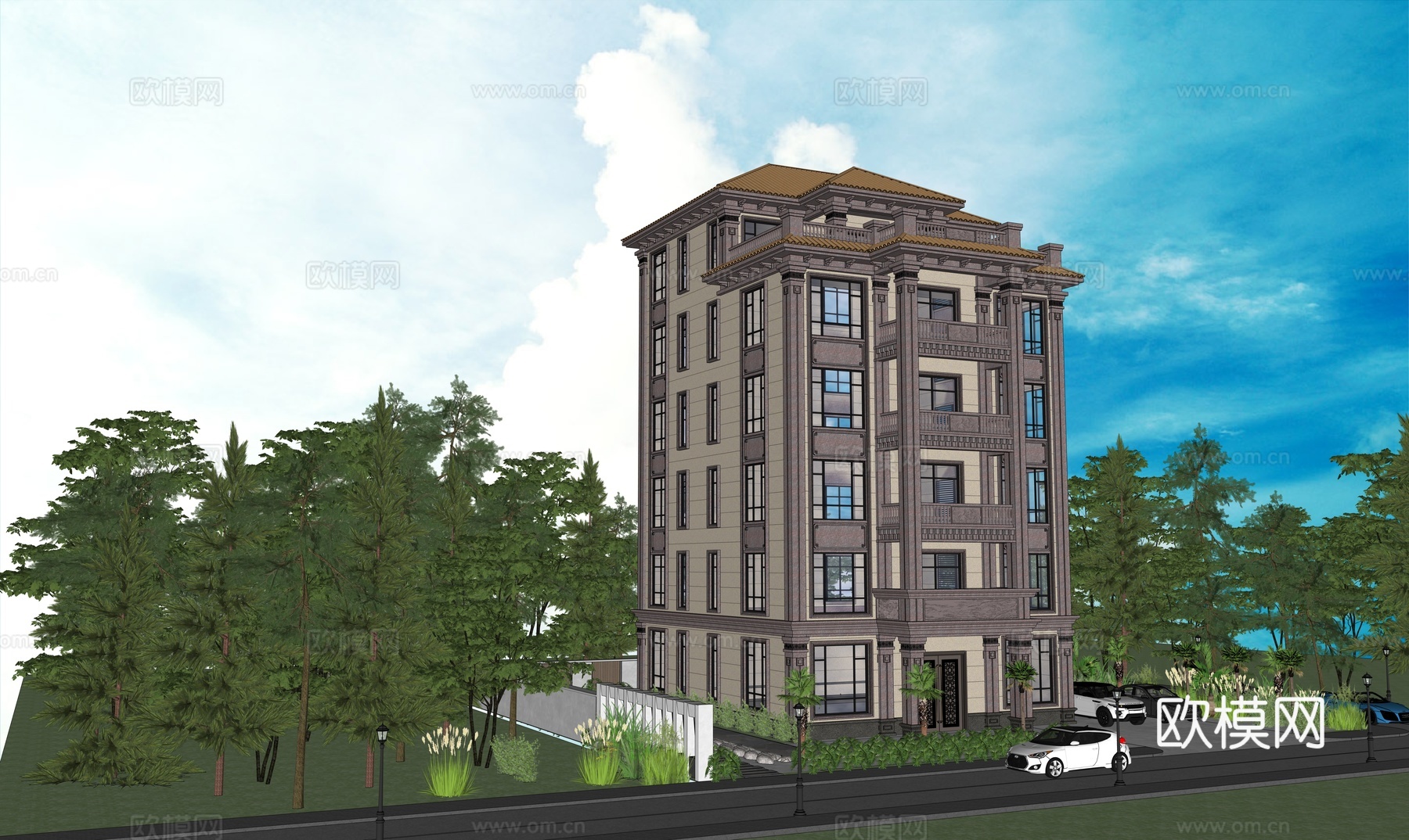 欧式别墅su模型su模型