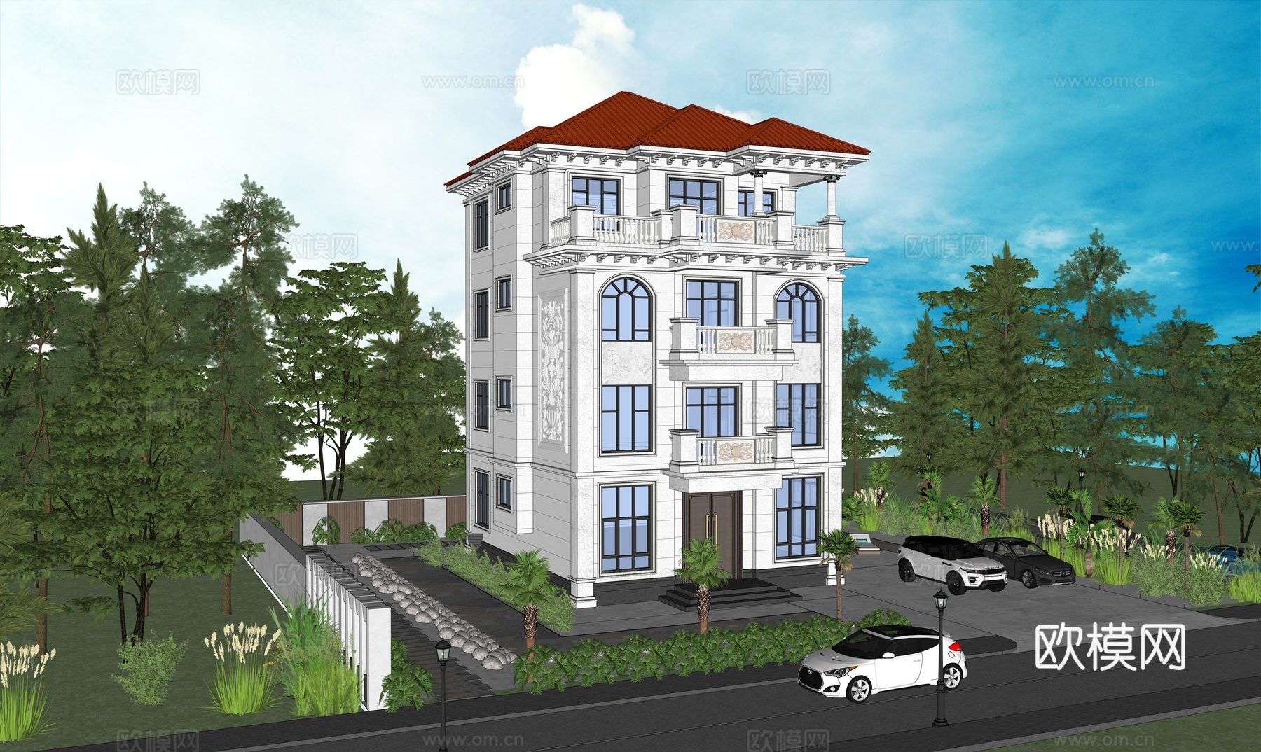 欧式别墅su模型su模型