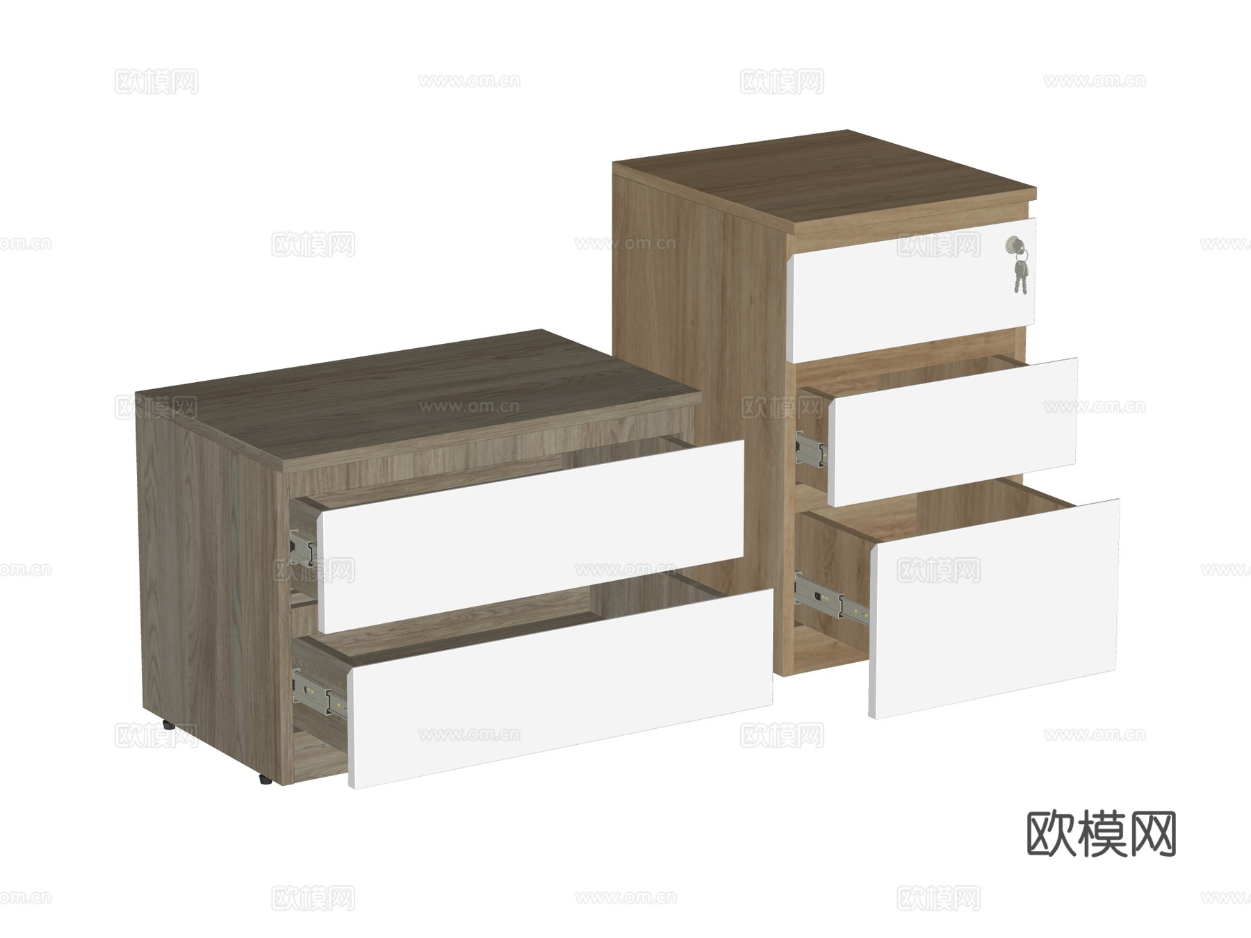 现代床头柜装饰柜角几边几su模型
