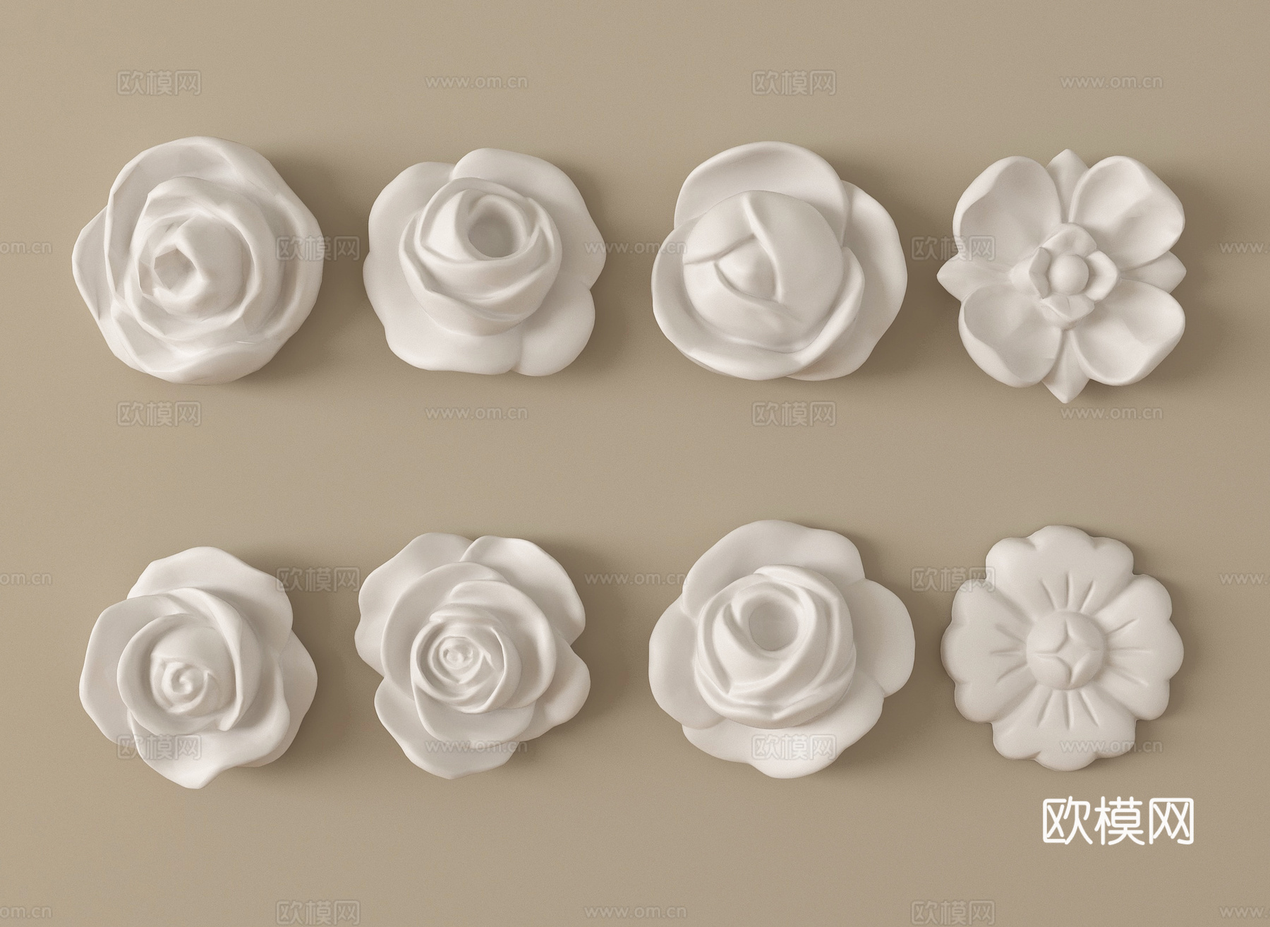 现代石膏雕花 灯盘 石膏吊灯底座su模型