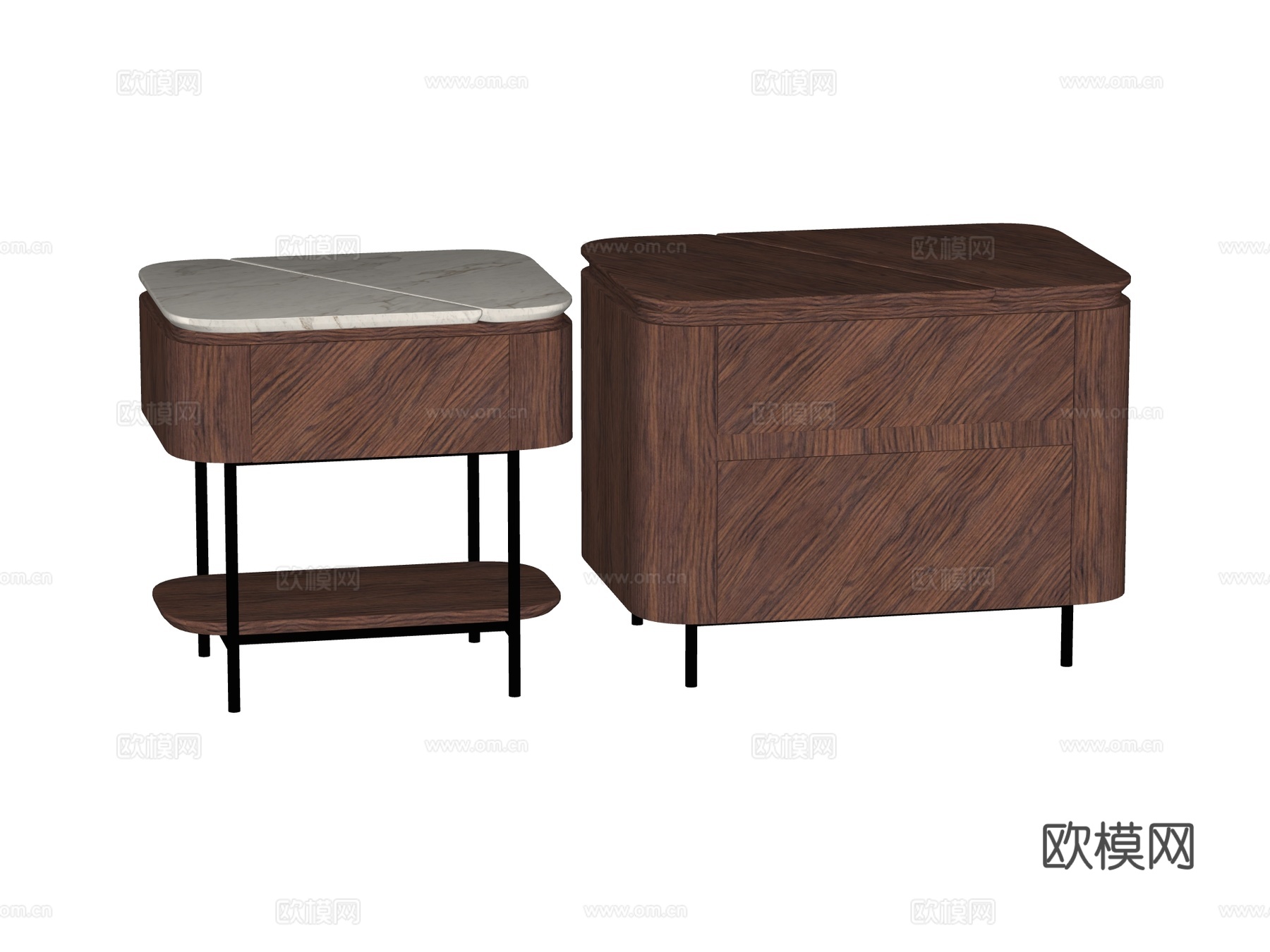 现代床头柜装饰柜角几边几su模型