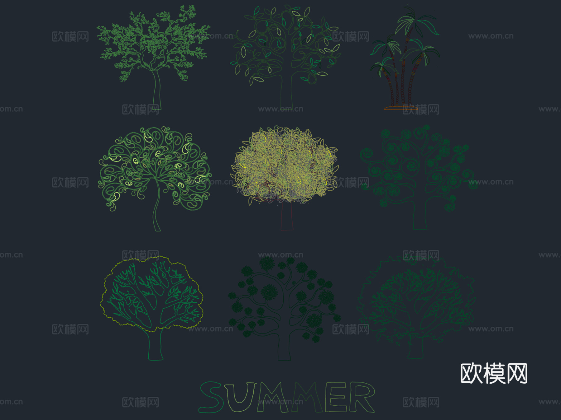 2026年最新春夏秋冬季景观植物树木乔木CAD图库cad施工图