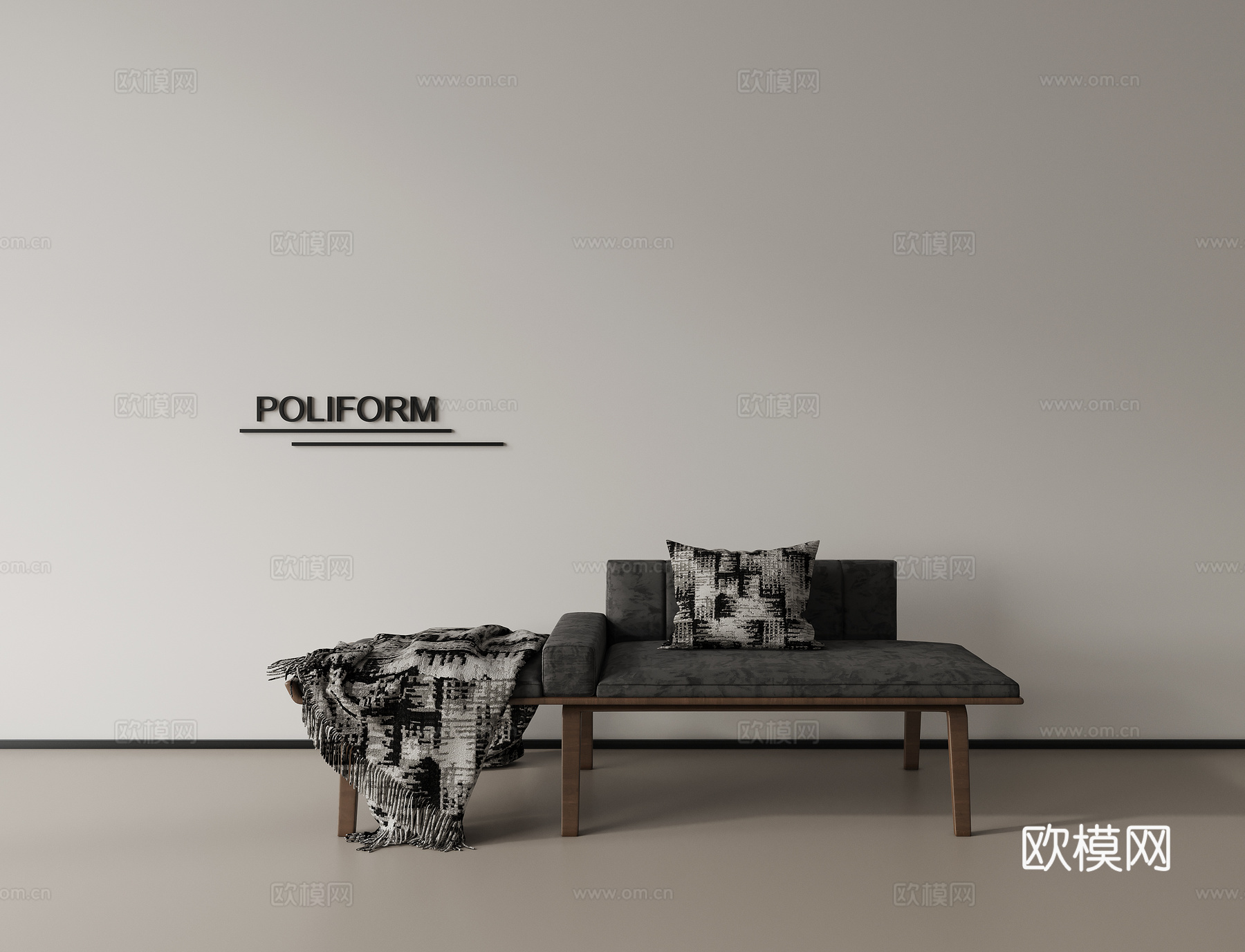 长凳床尾凳su模型