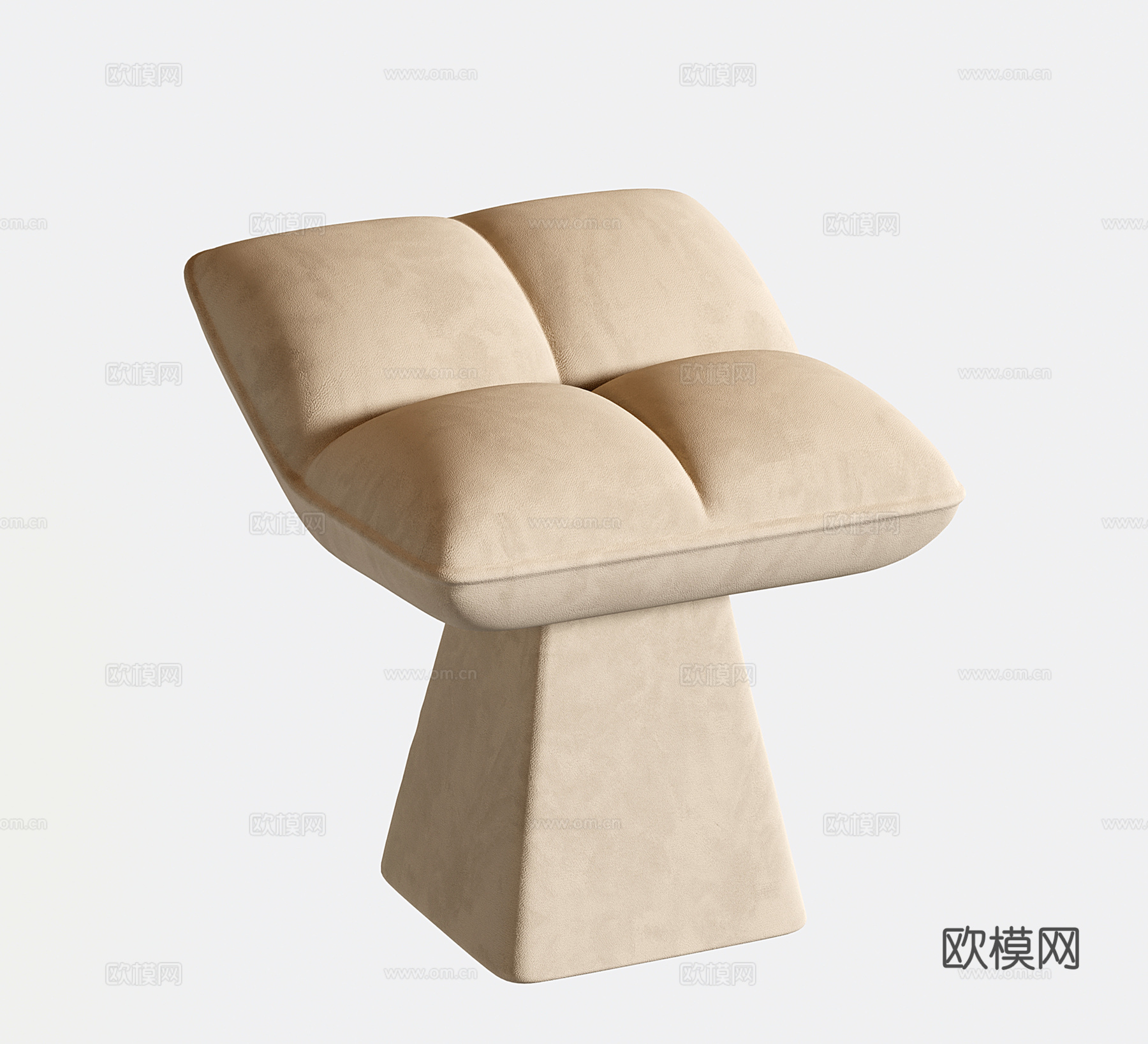 意式化妆凳 轻奢梳妆凳 沙发凳 化妆椅su模型