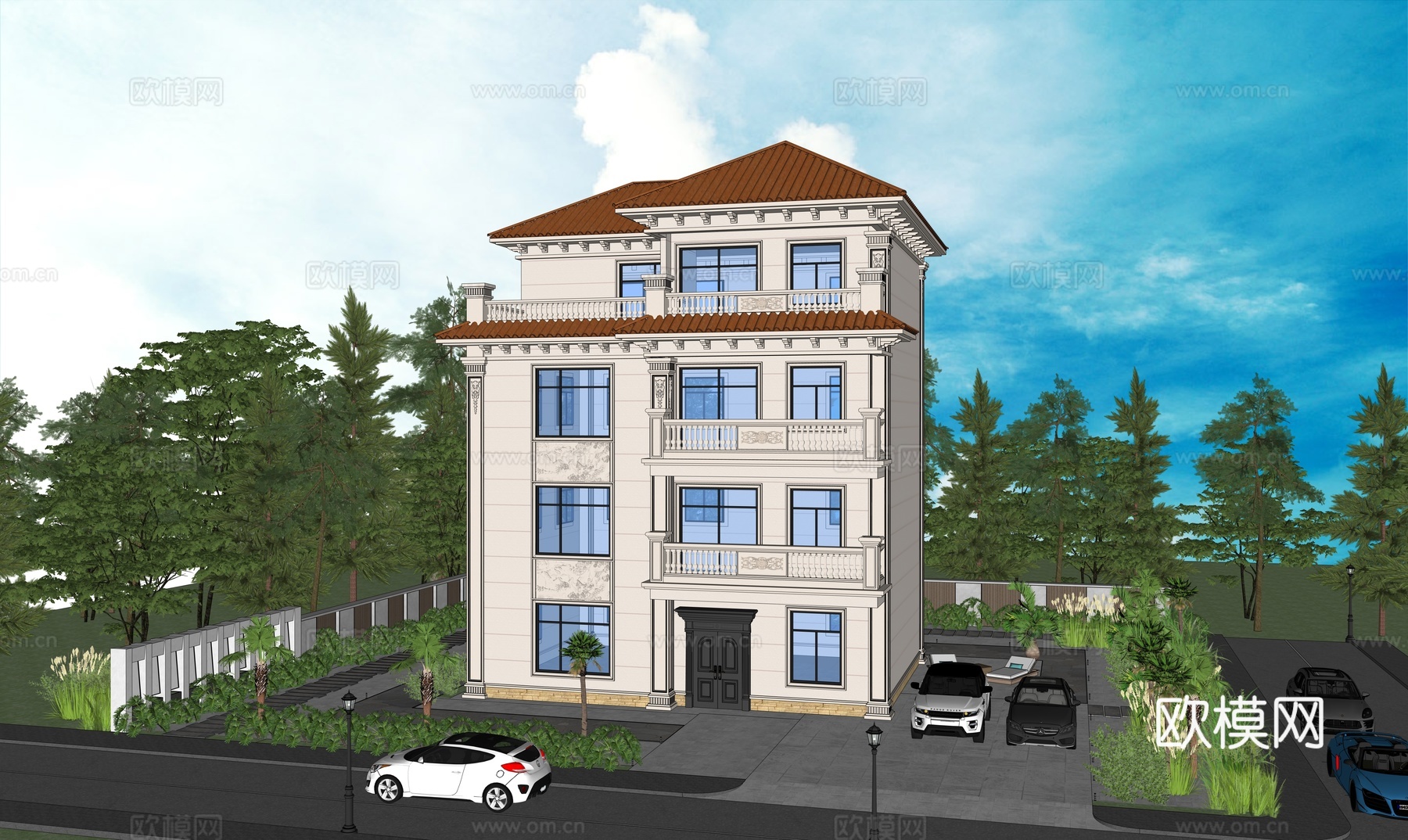 欧式别墅su模型su模型