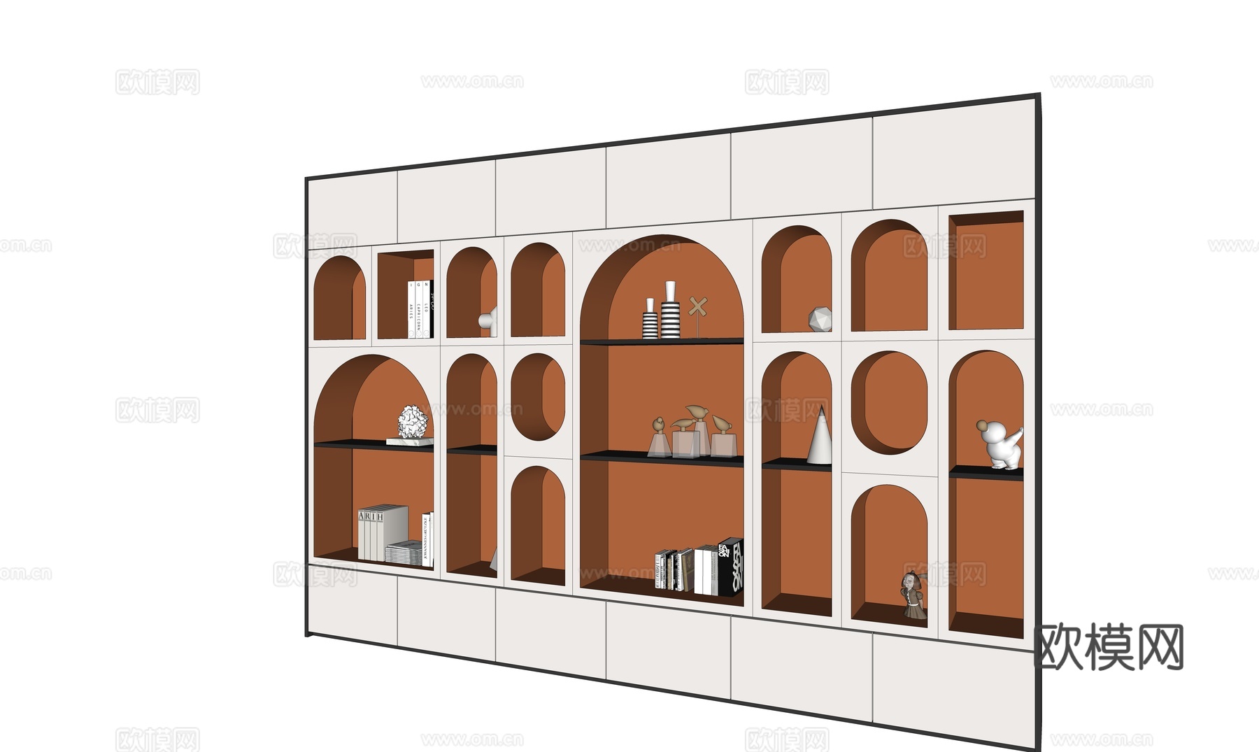现代时尚展示柜收纳柜su模型