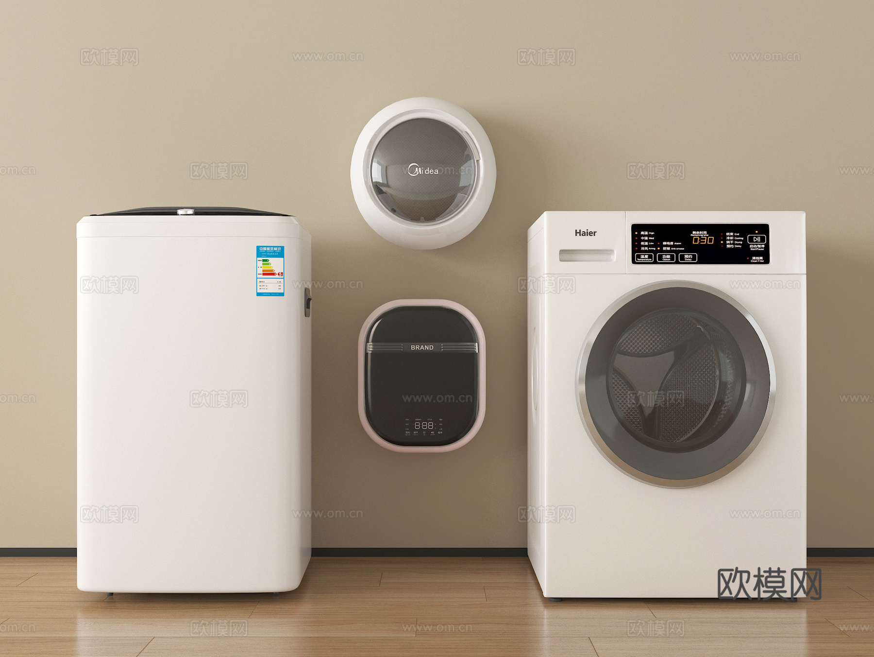 现代洗衣机 滚筒洗衣机 壁挂式洗衣机su模型su模型