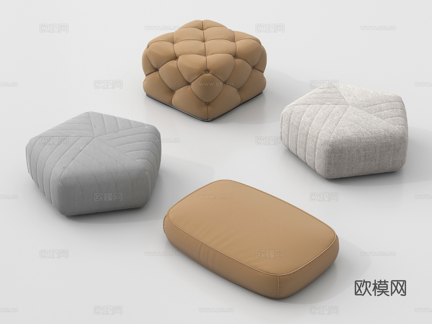 现代坐垫 沙发凳脚踏su模型