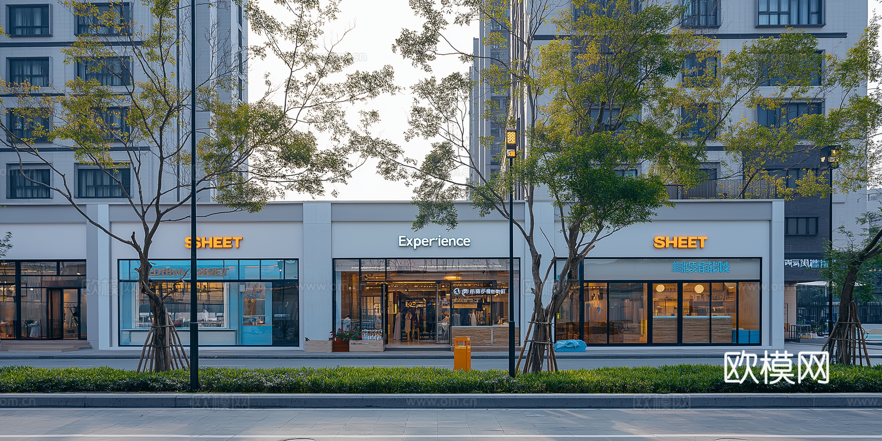 城市白天街道外景