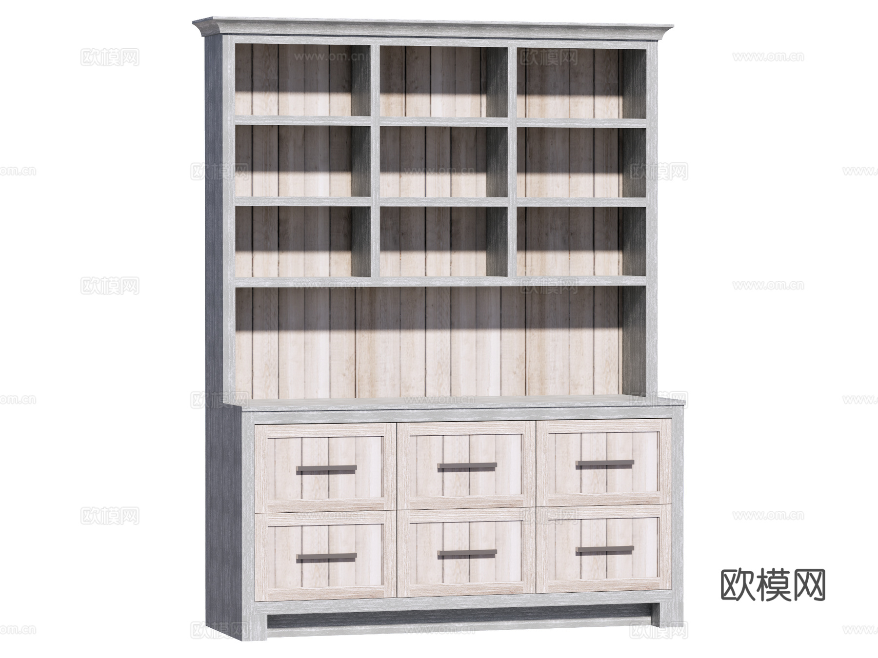 复古边柜装饰柜储物柜su模型