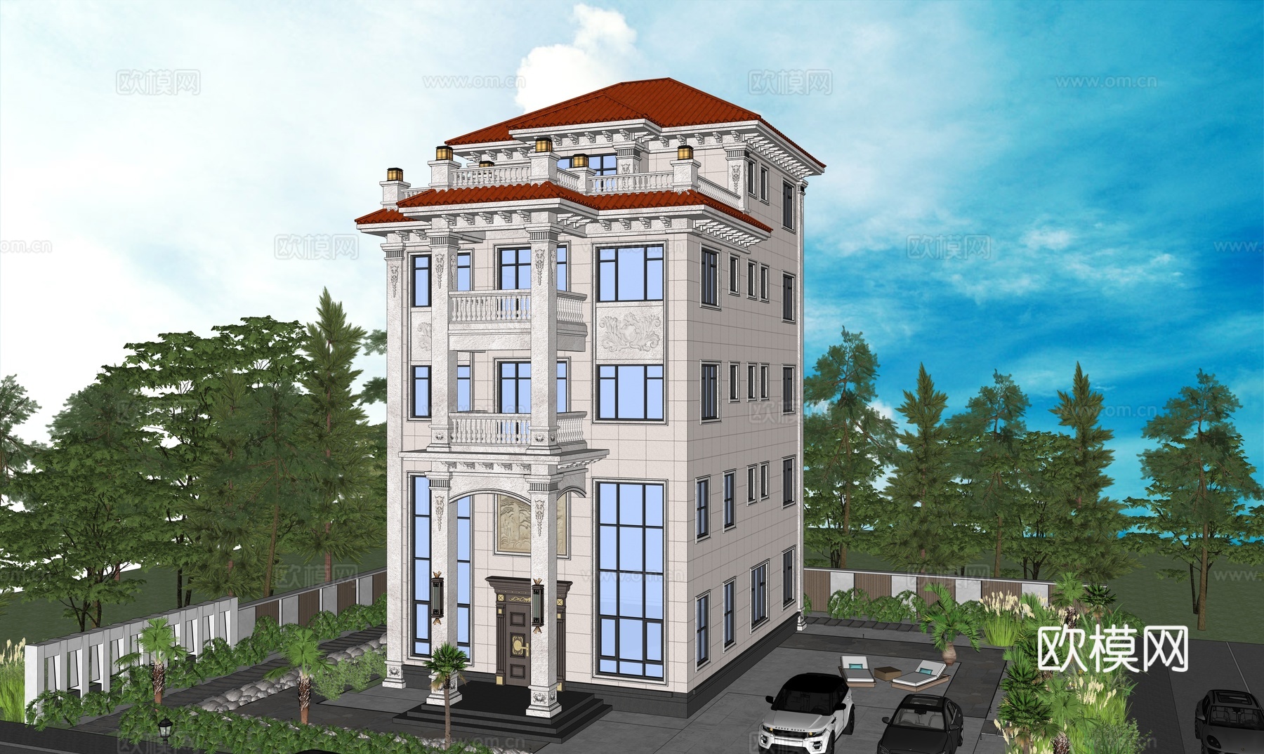 欧式别墅su模型su模型