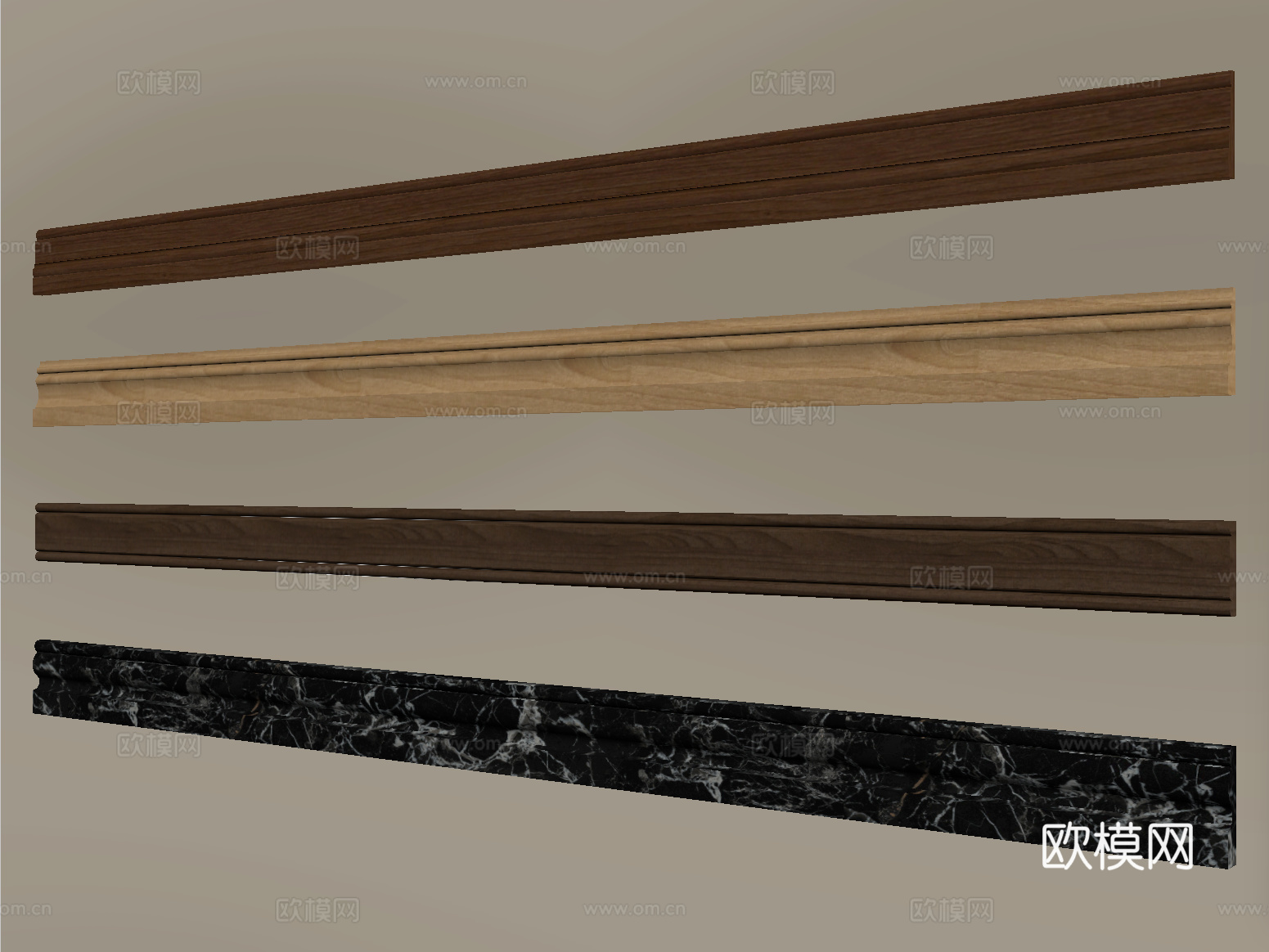 现代踢脚线 石材踢脚线 实木地脚线su模型