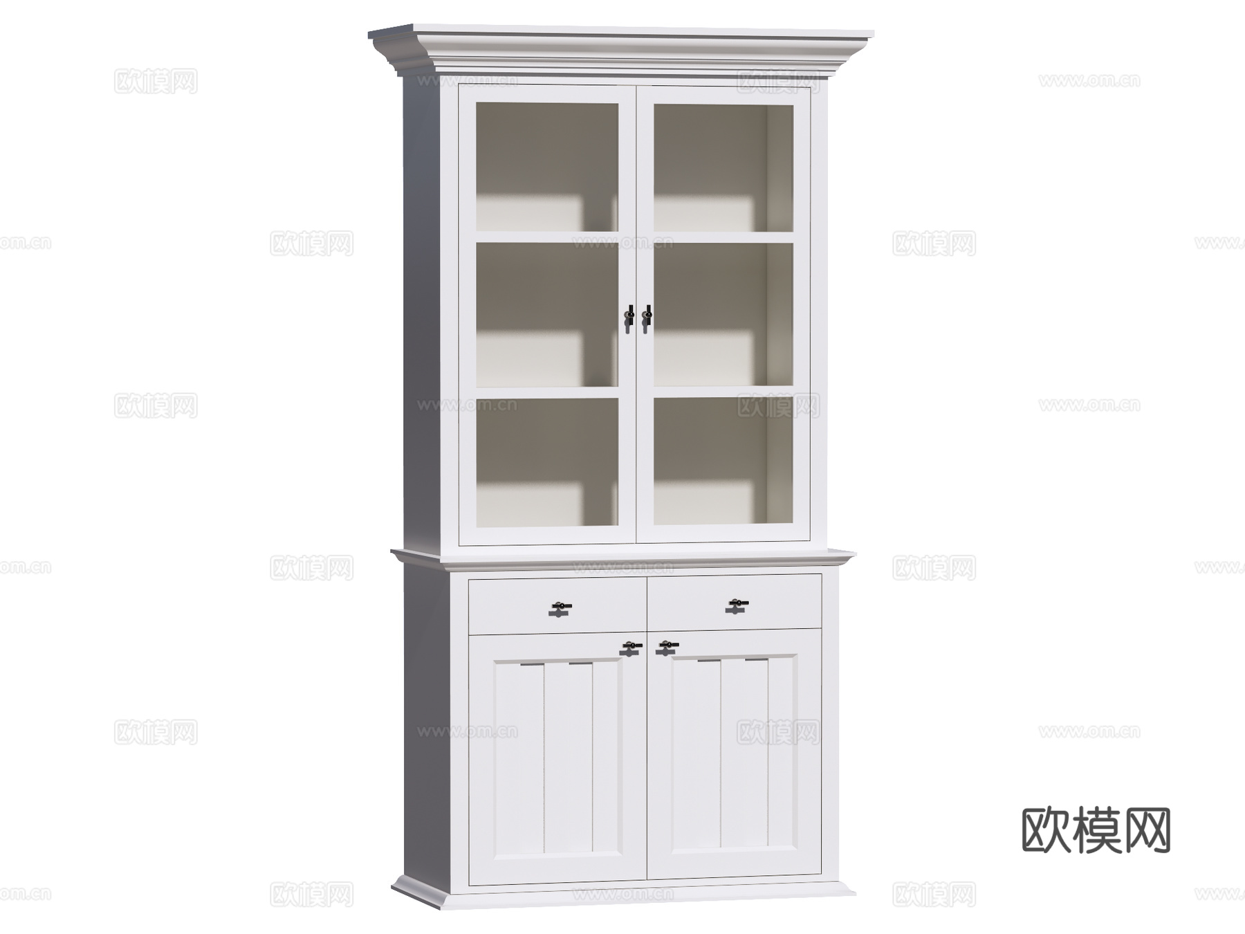 简欧边柜装饰柜储物柜su模型