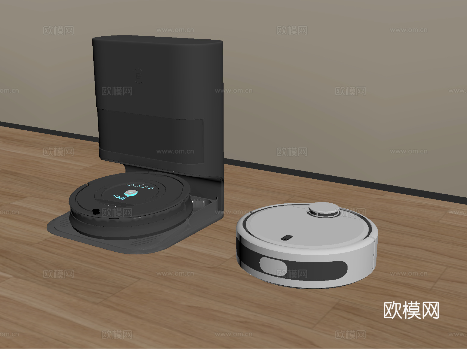 现代智能扫地机器人 拖地机 扫拖一体机su模型