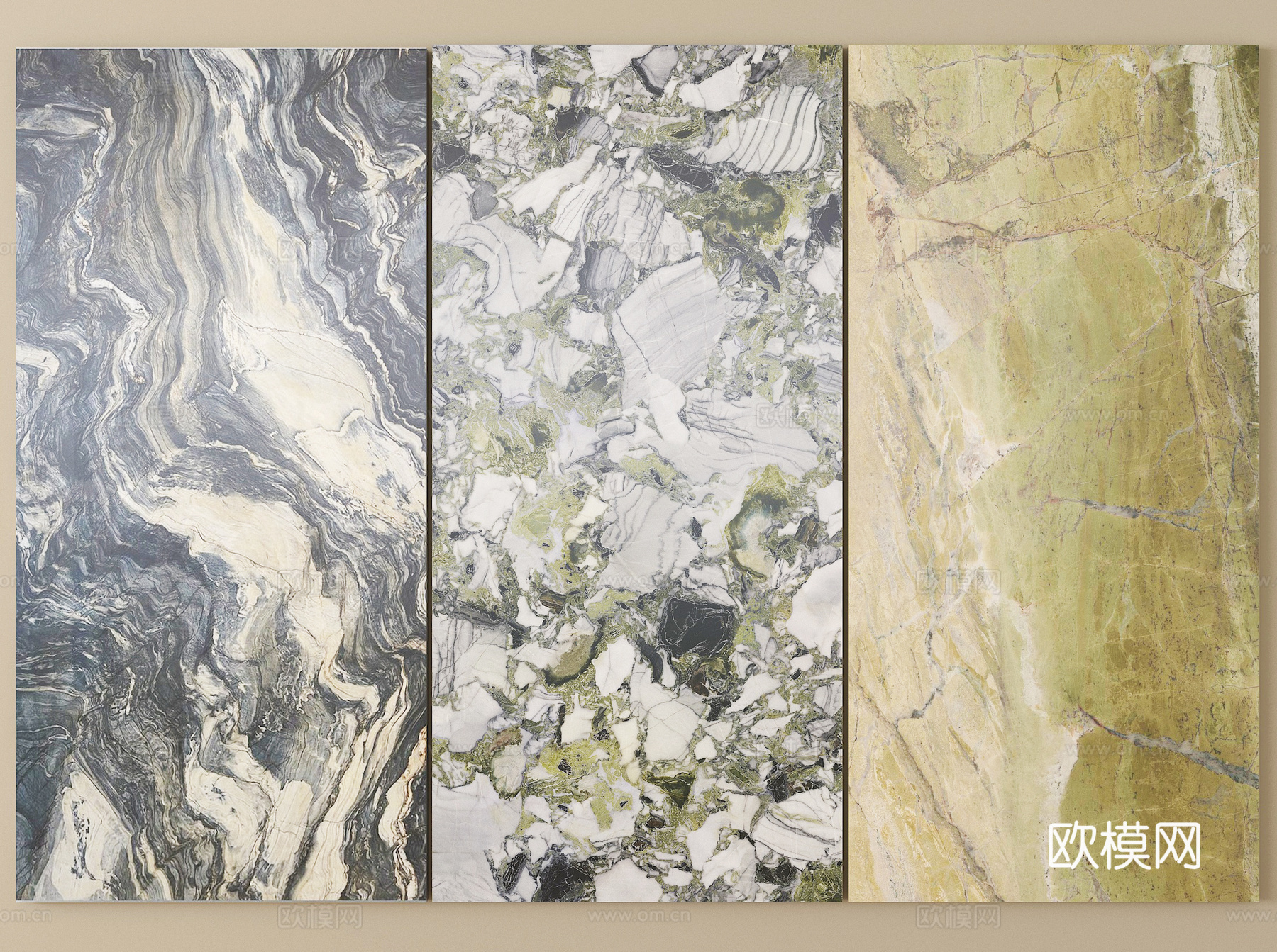 现代石材 大理石板 岩板 石材护墙板 背景墙su模型