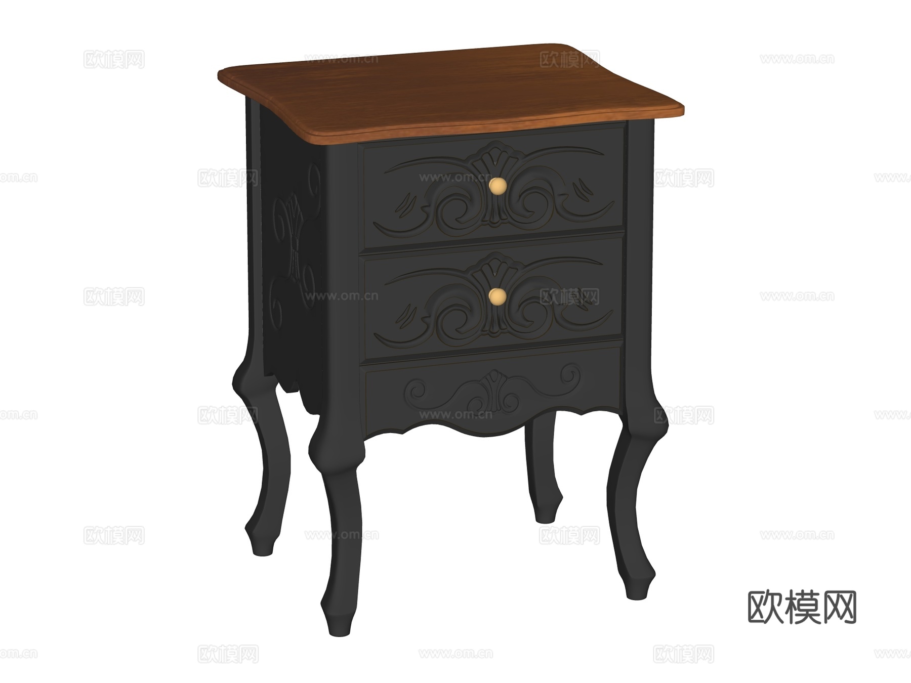 中古床头柜装饰柜角几边几su模型