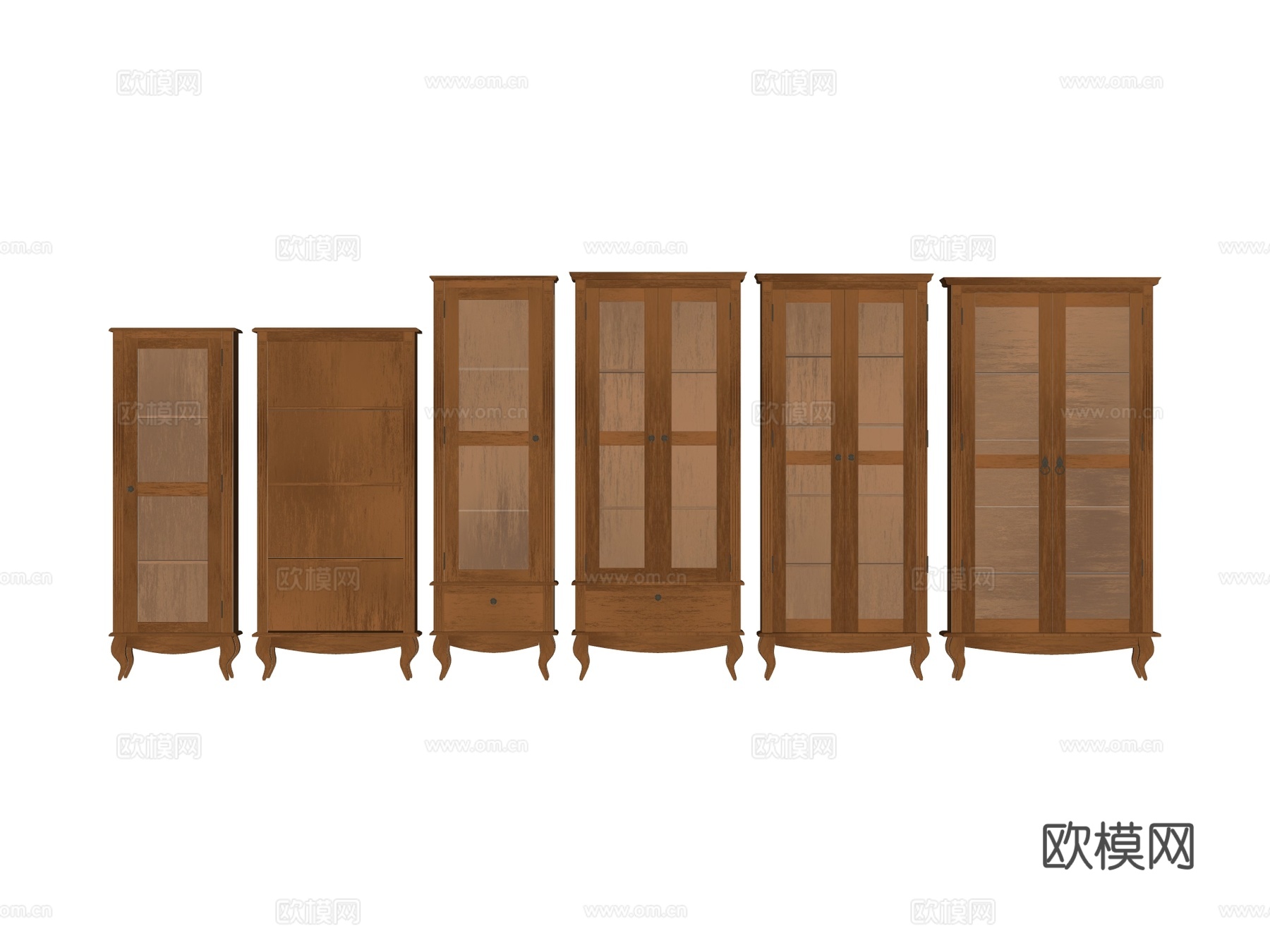 复古中古边柜装饰柜开放柜储物柜su模型
