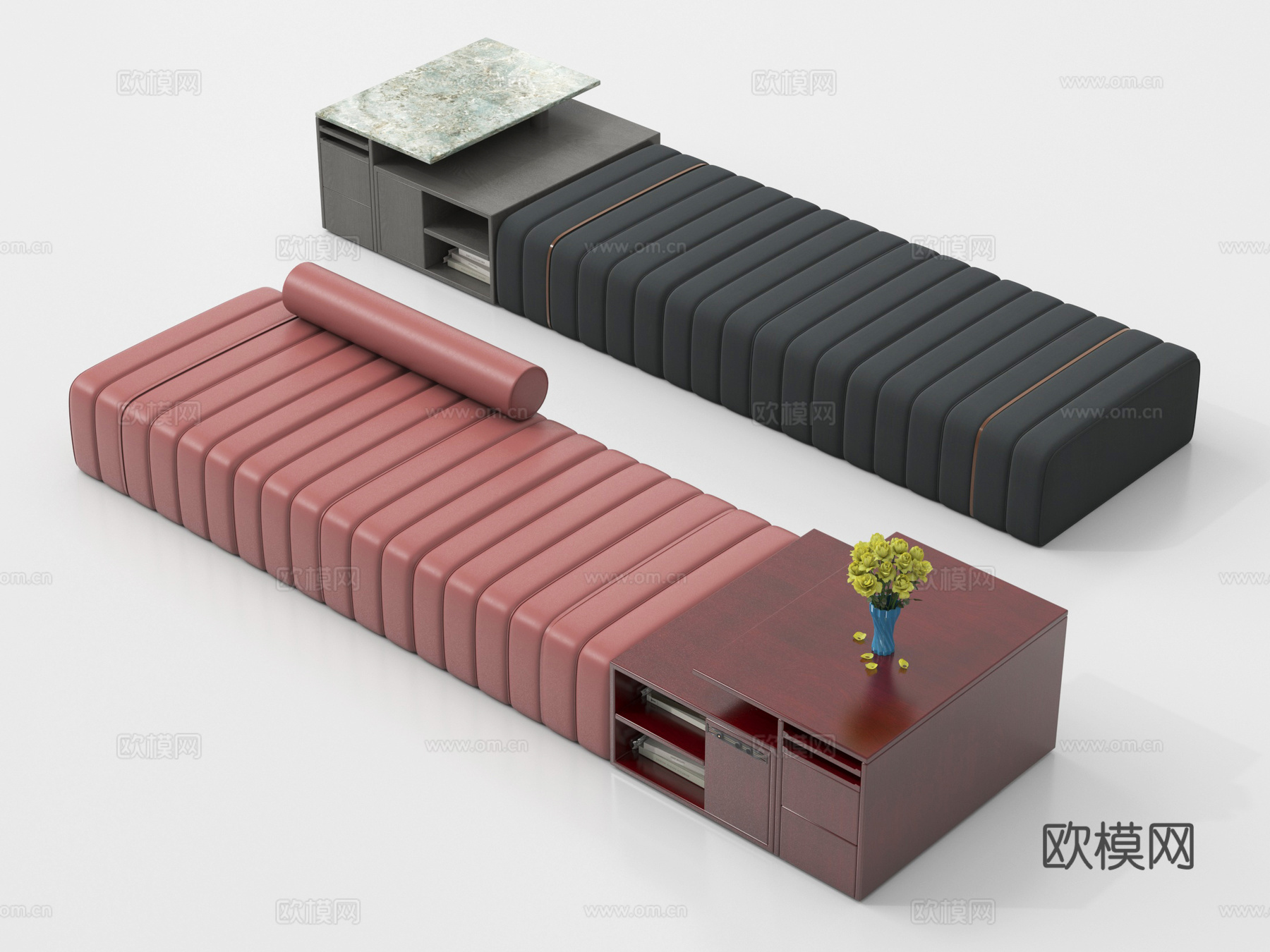 现代坐垫 沙发坐垫 飘窗坐垫 卡座坐垫su模型